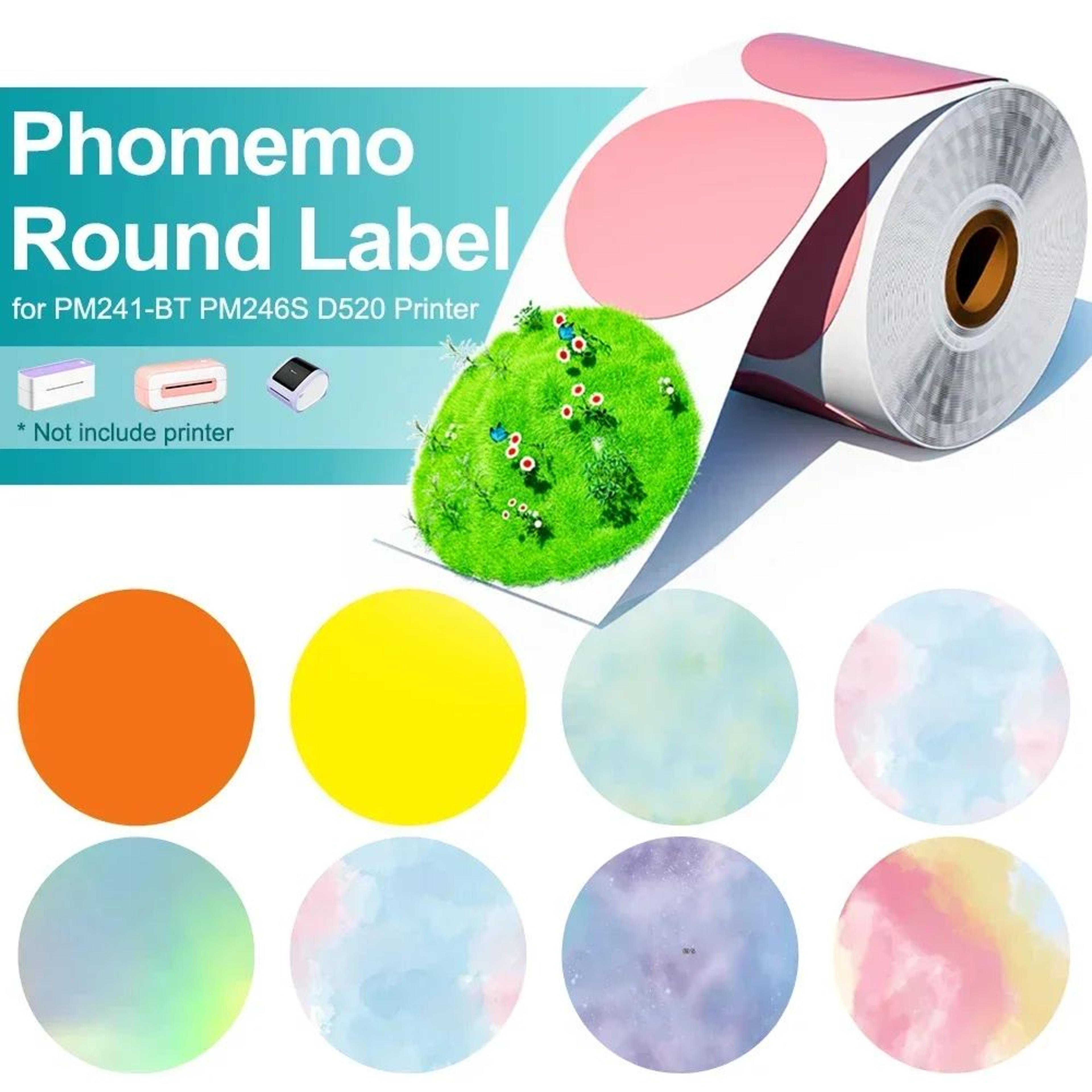 colorful round and square thermal label stickers