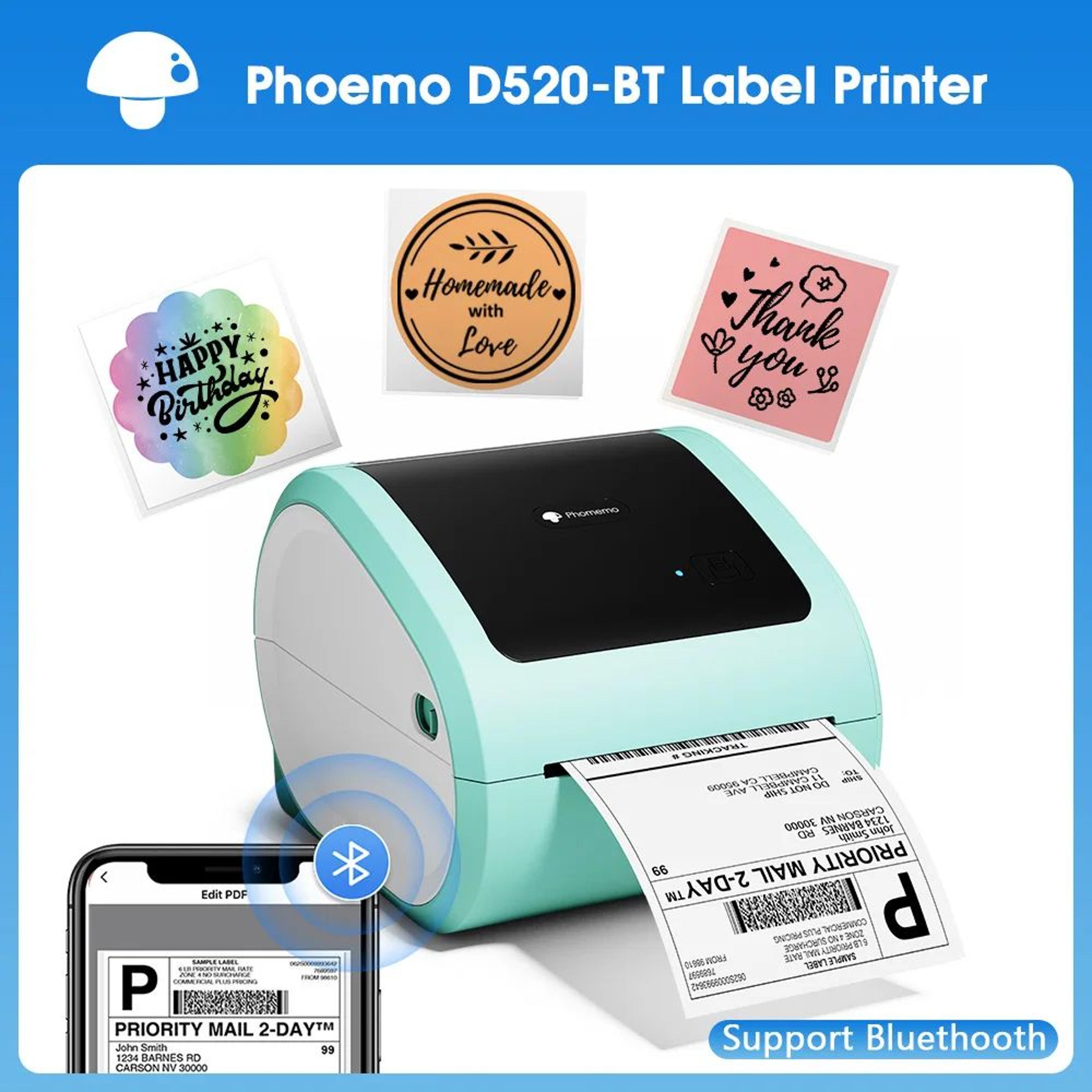 wireless bluetooth desktop shipping label printer