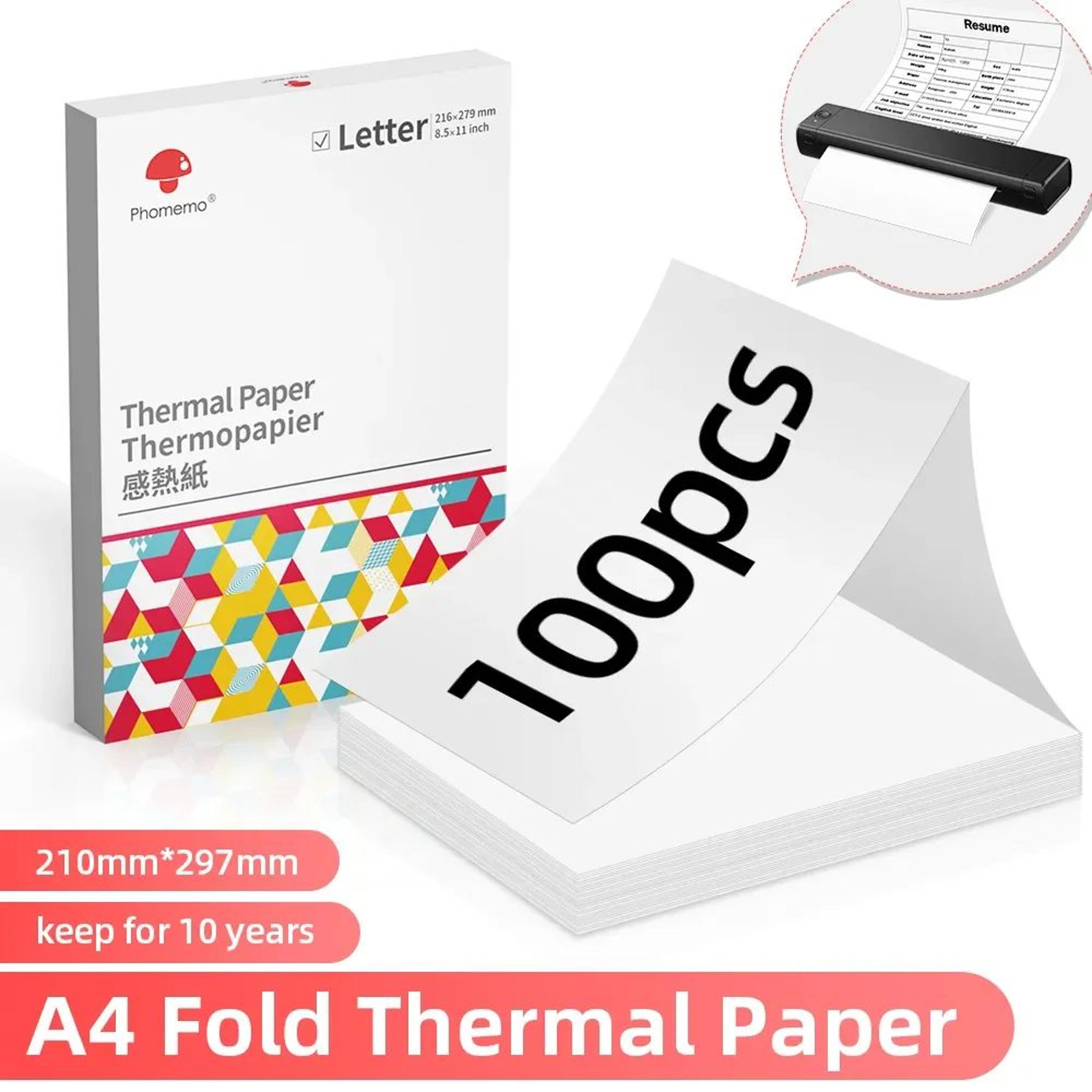 100 sheets a4 folded thermal printing paper