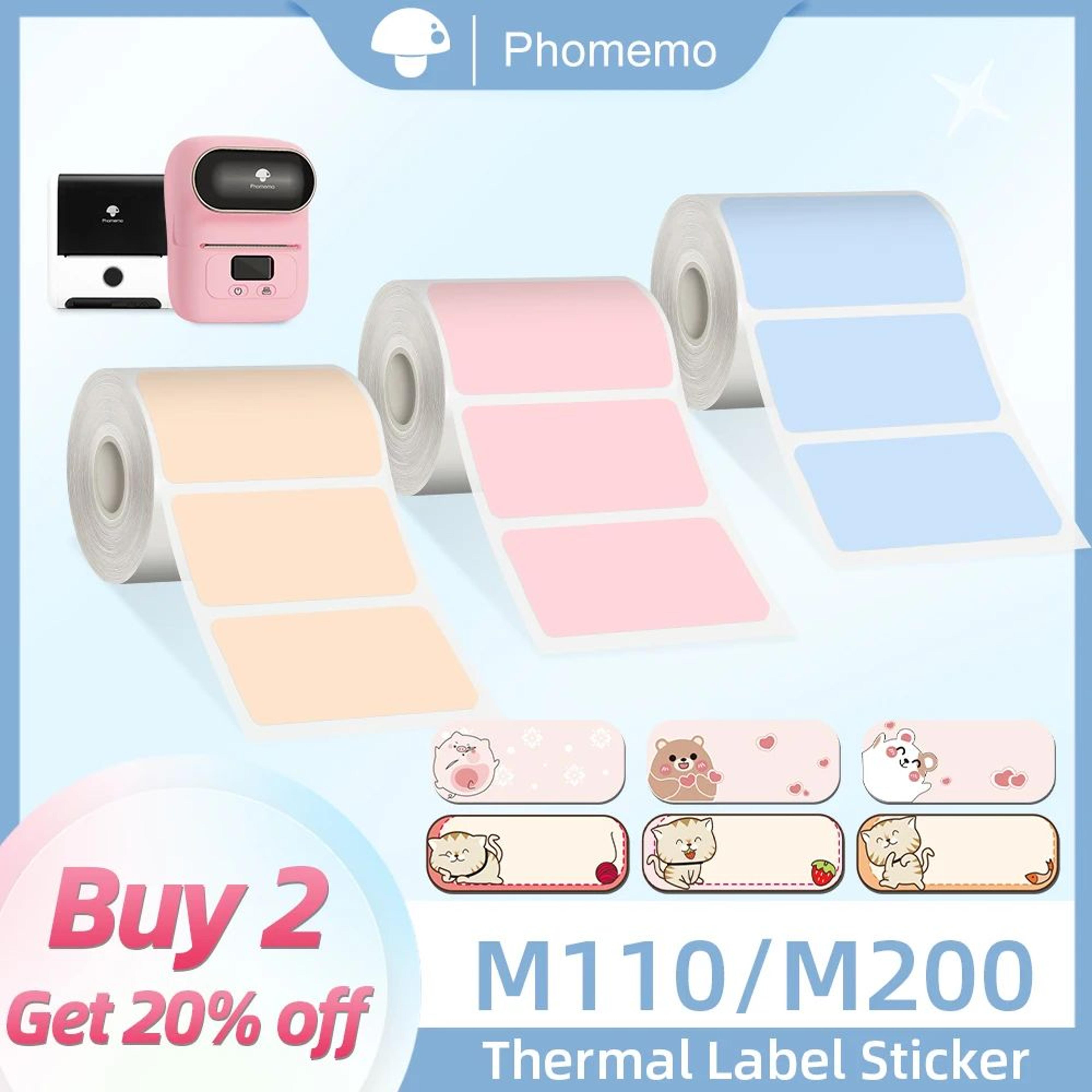 3 rolls clear thermal barcode and logo label stickers