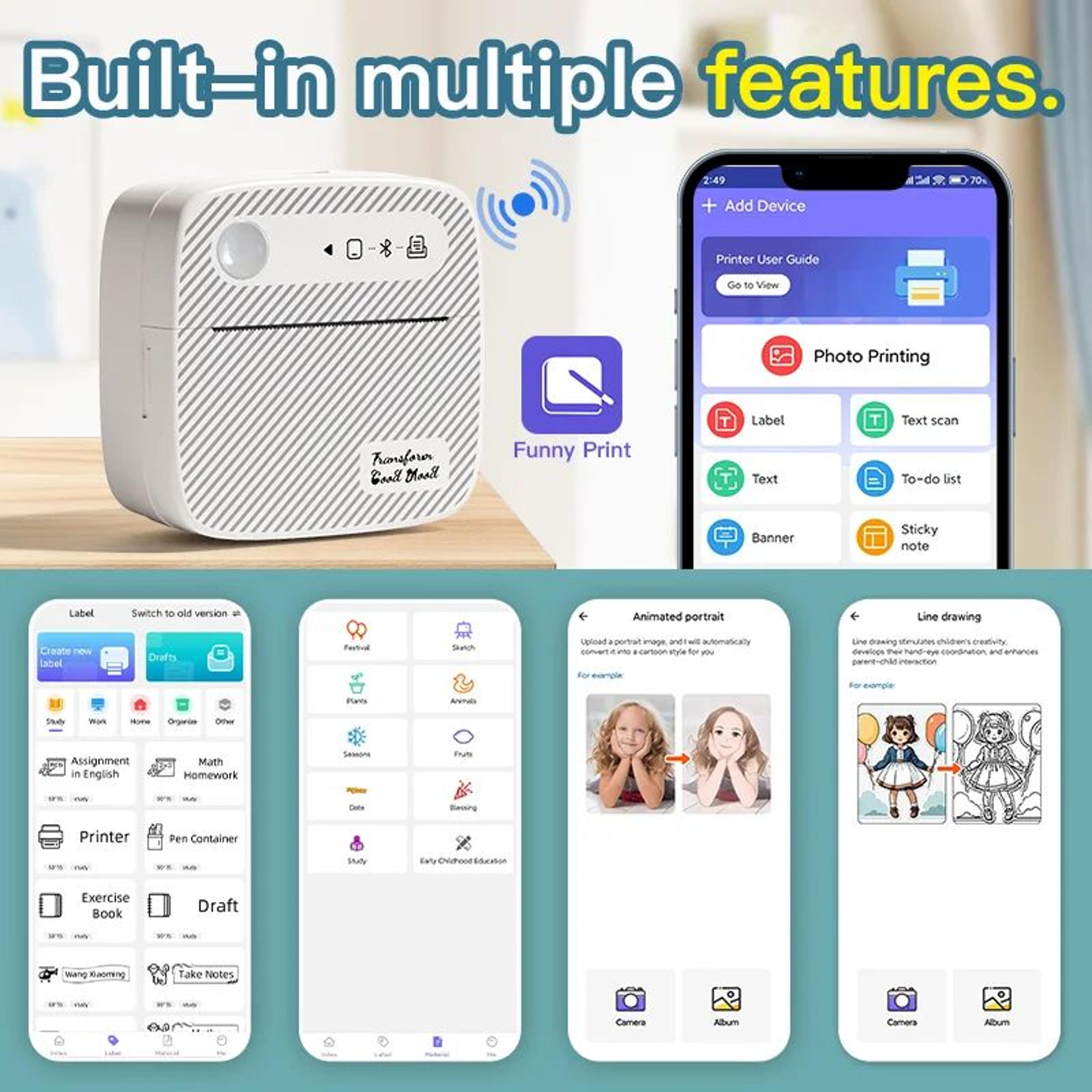 compact wireless bluetooth price tag and label printer