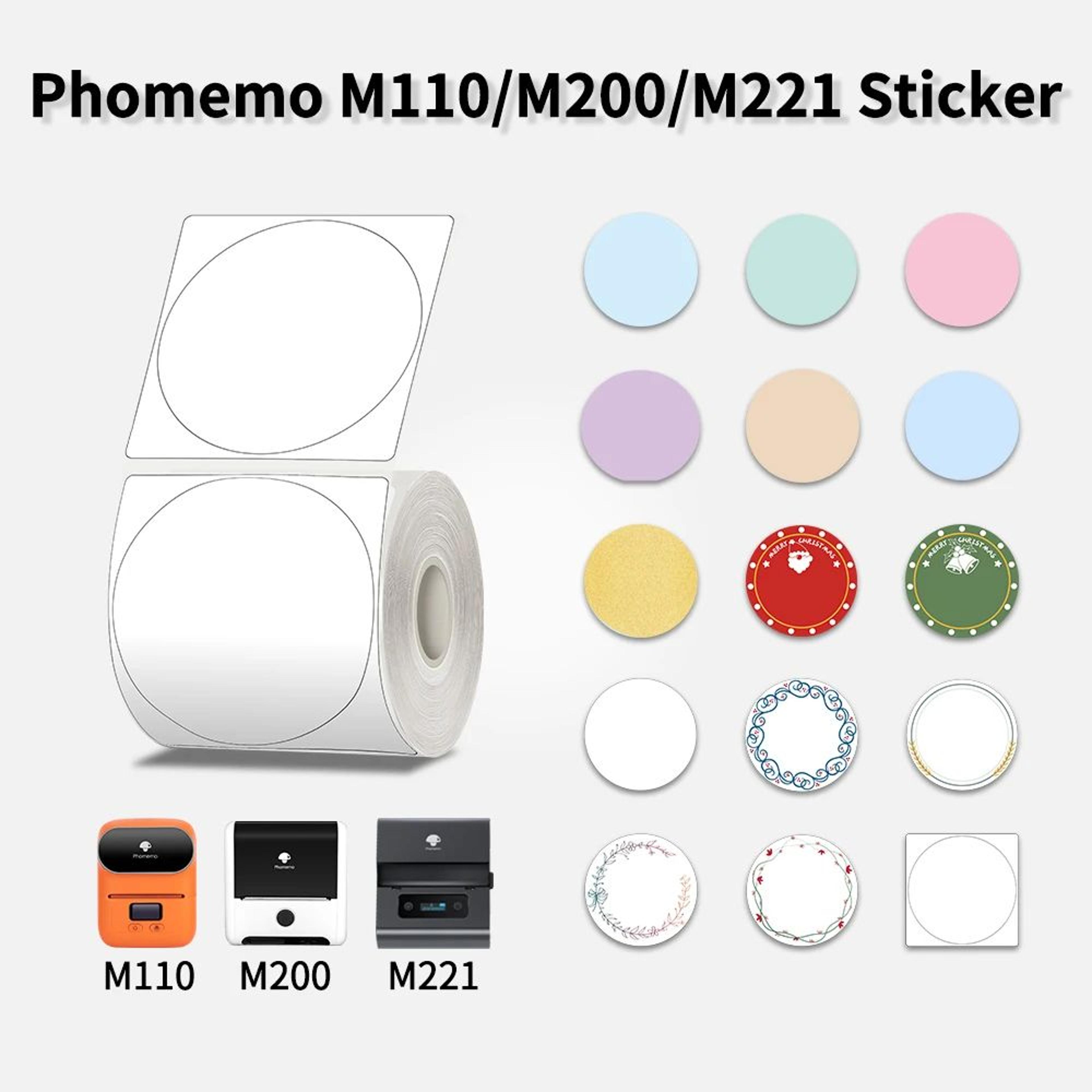transparent round thermal sticker labels