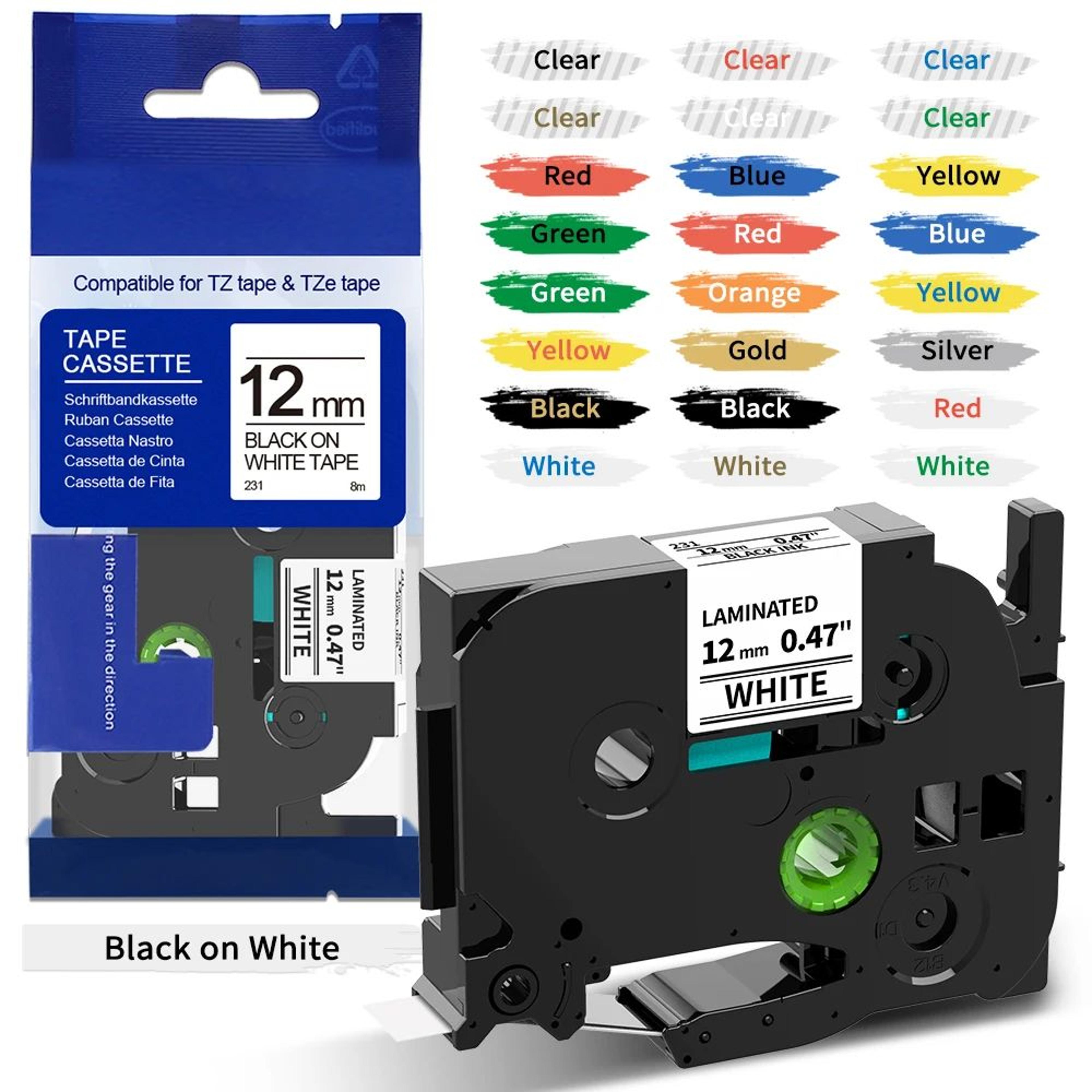 multi-width laminated label tape refill cartridges