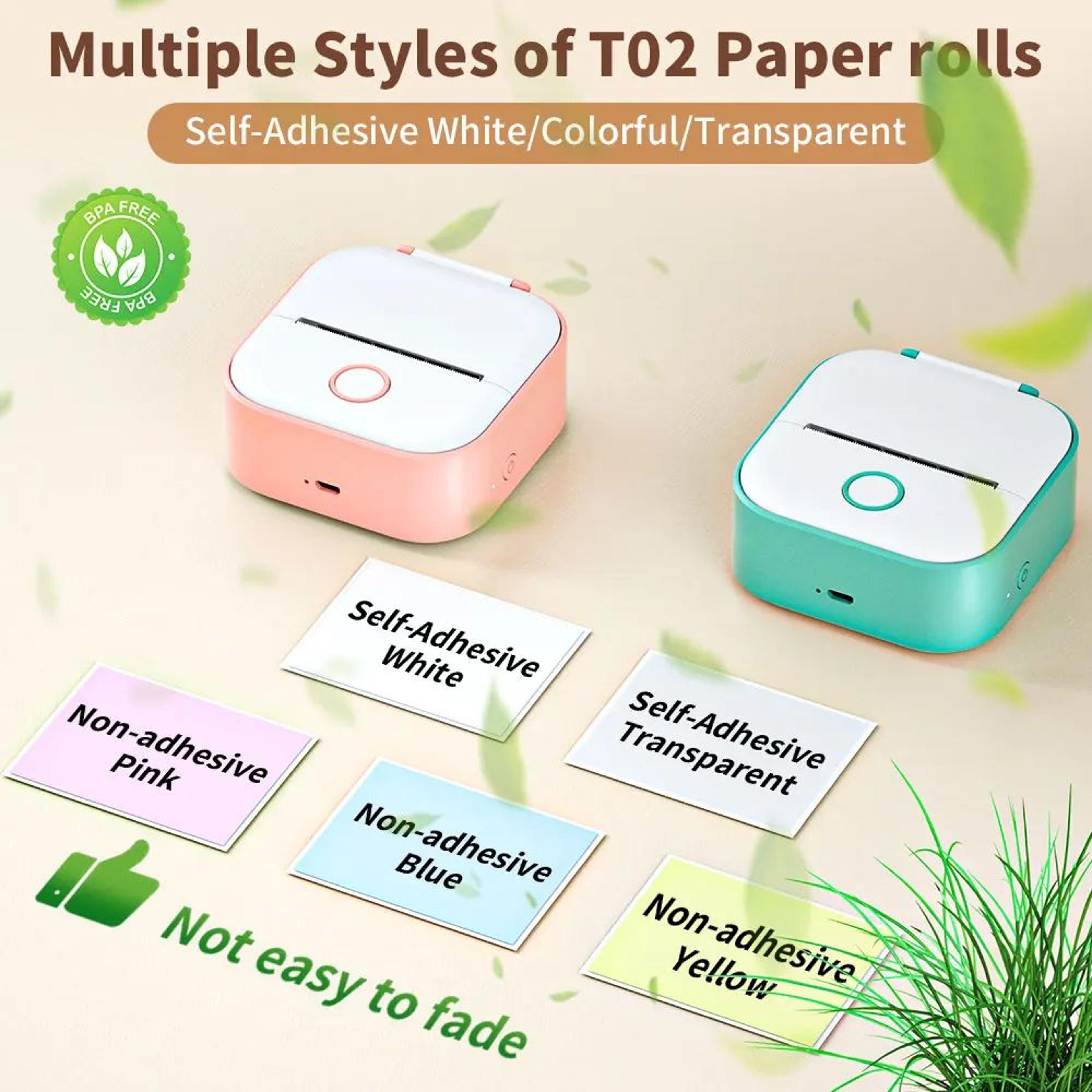 t02 mini portable bluetooth thermal sticker printer
