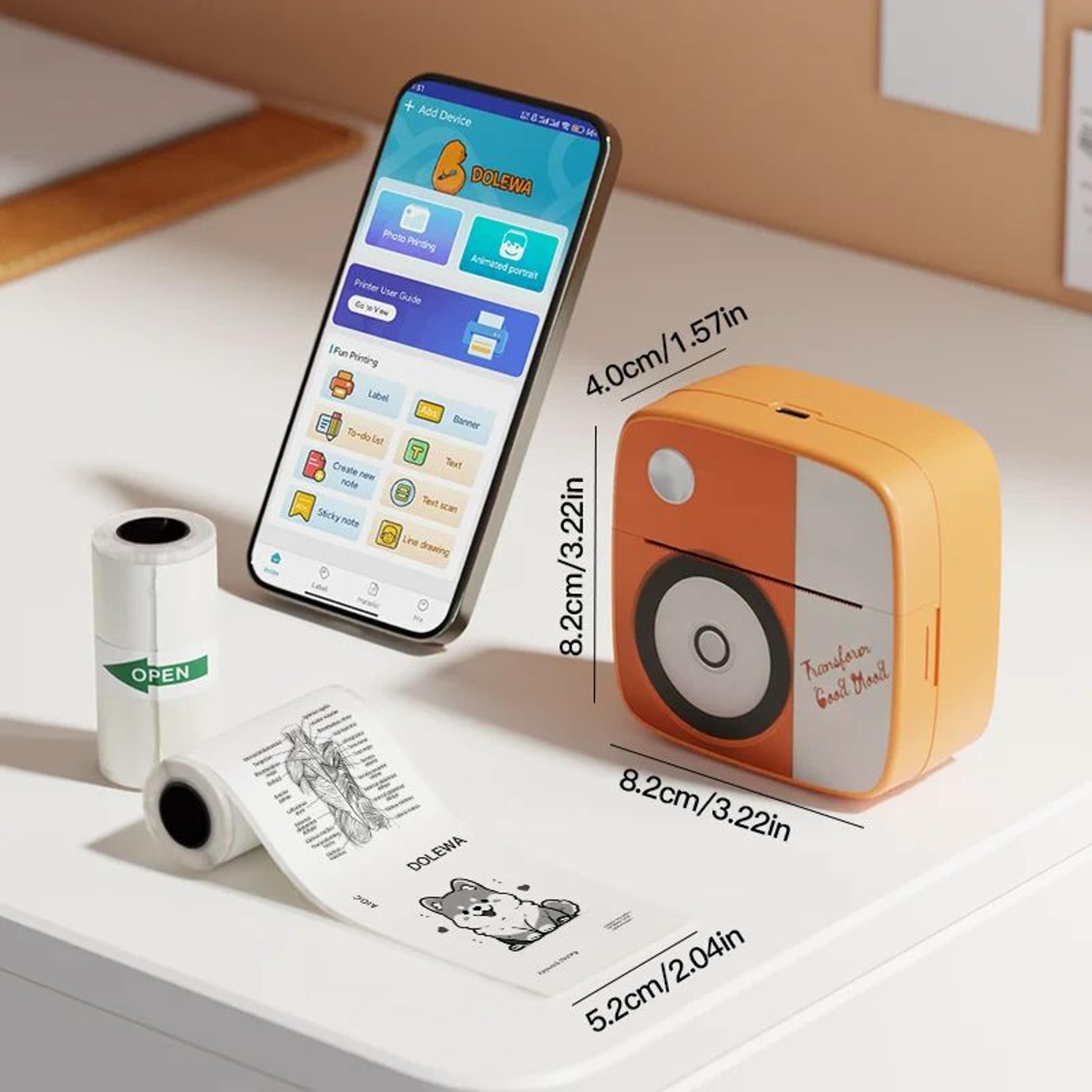 d2 mini thermal printer for photos and stickers
