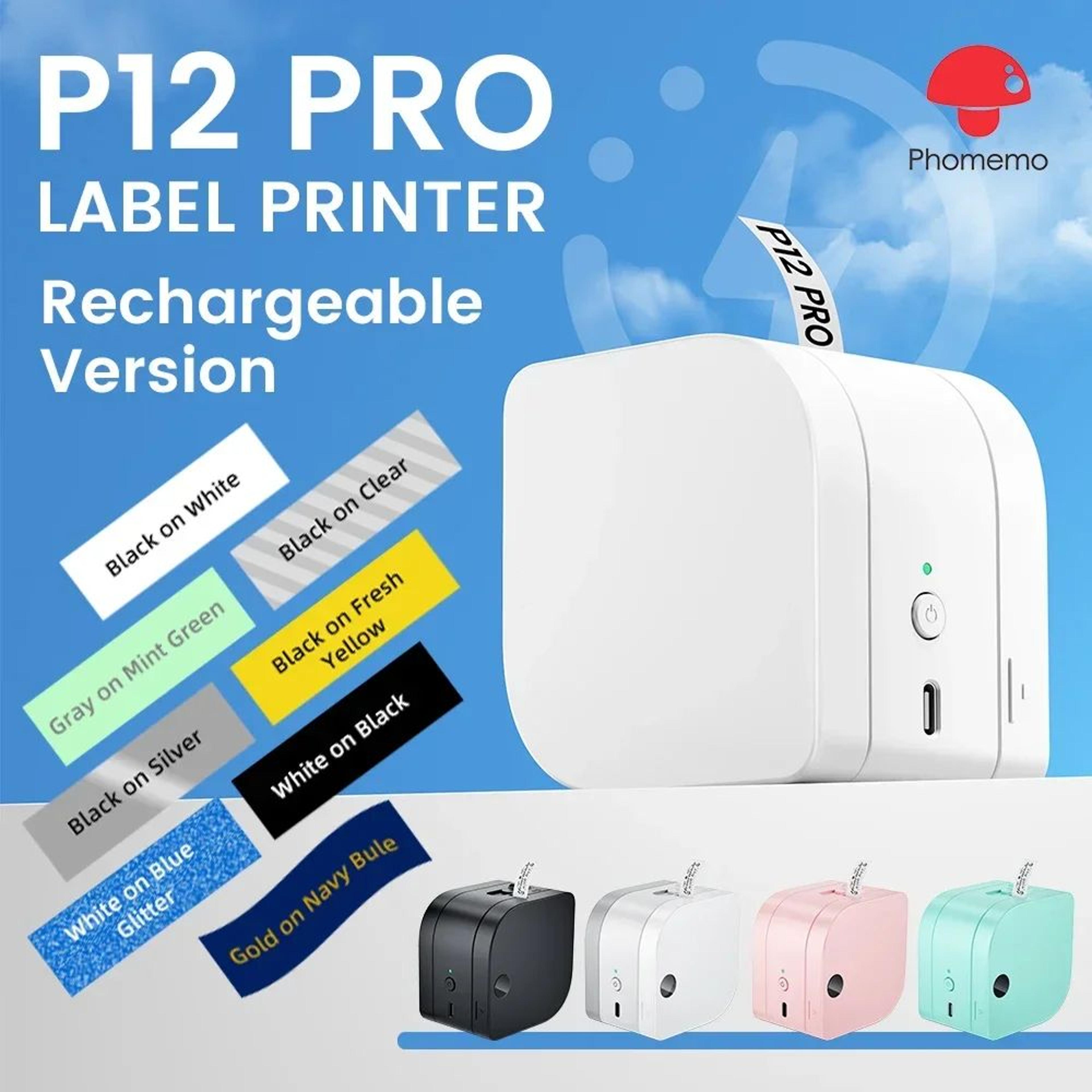 p12 pro rechargeable bluetooth label maker