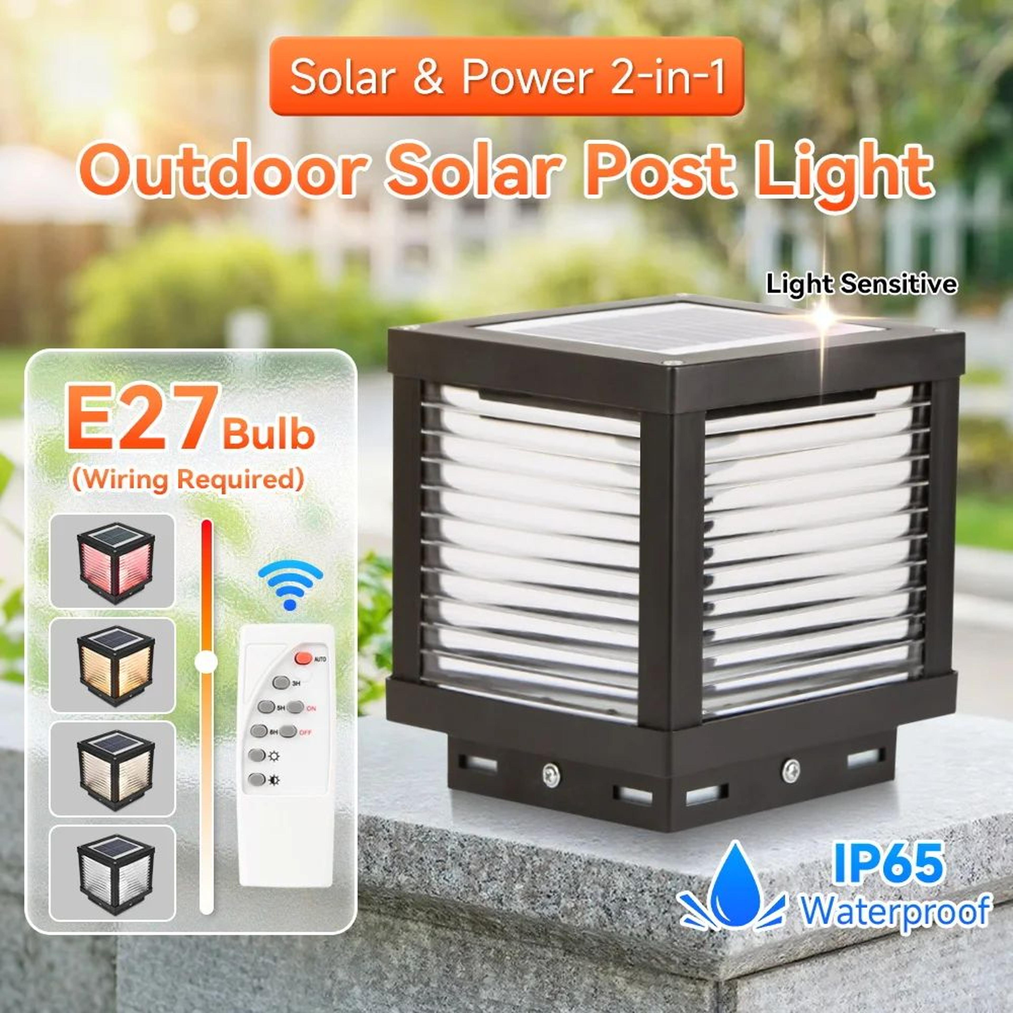 solar led outdoor pillar light