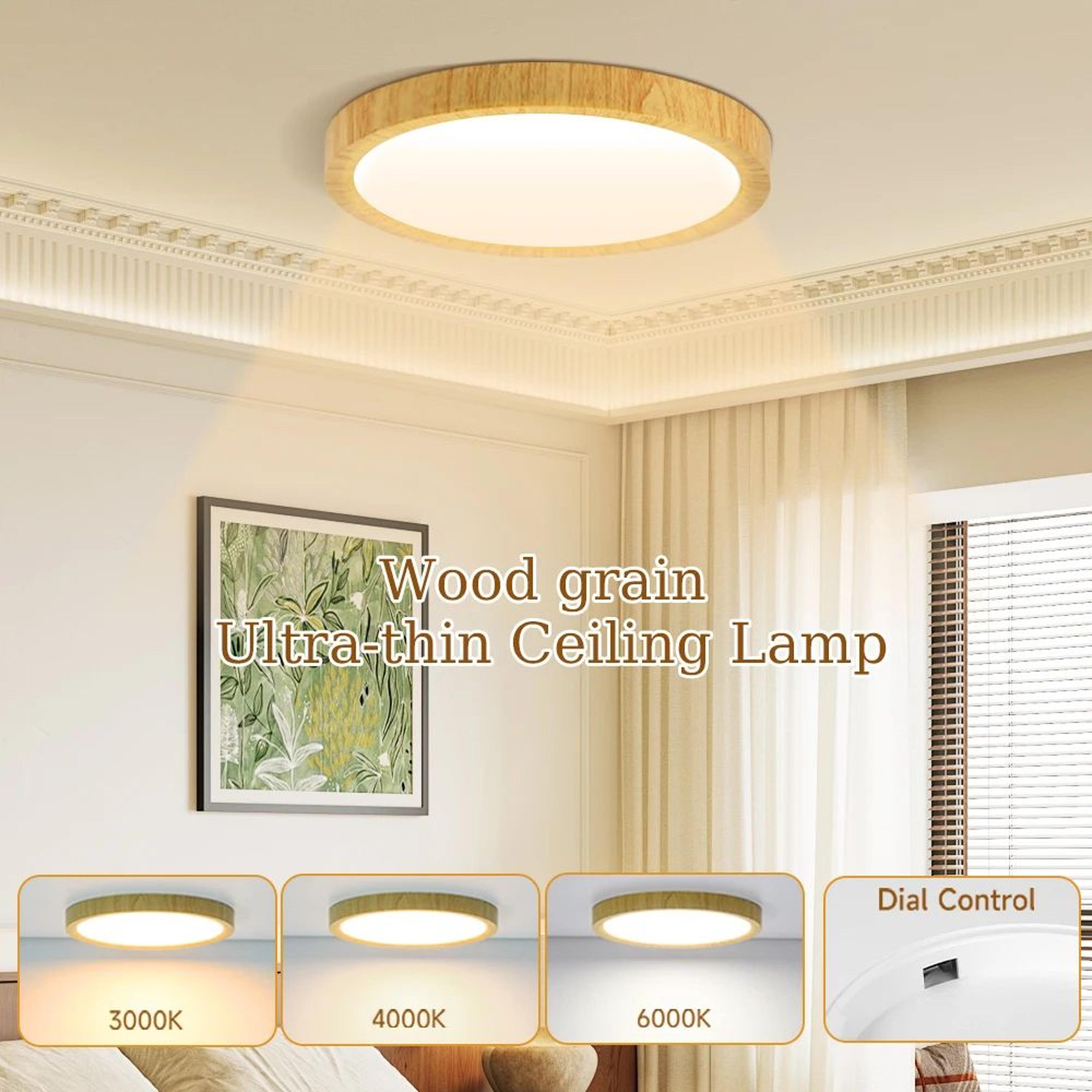 ultra thin wood grain led ceiling light