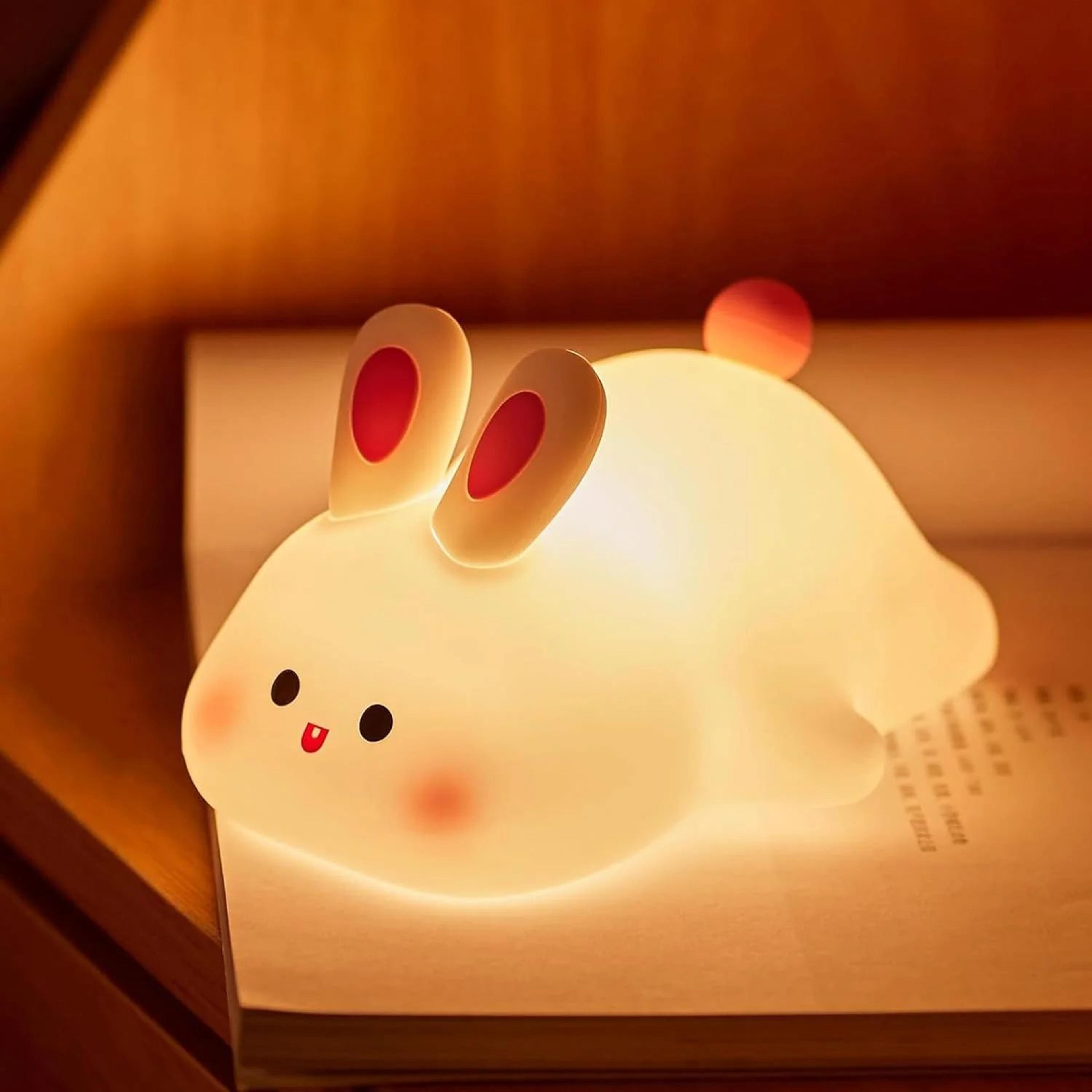 cute rechargeable silicone rabbit night light