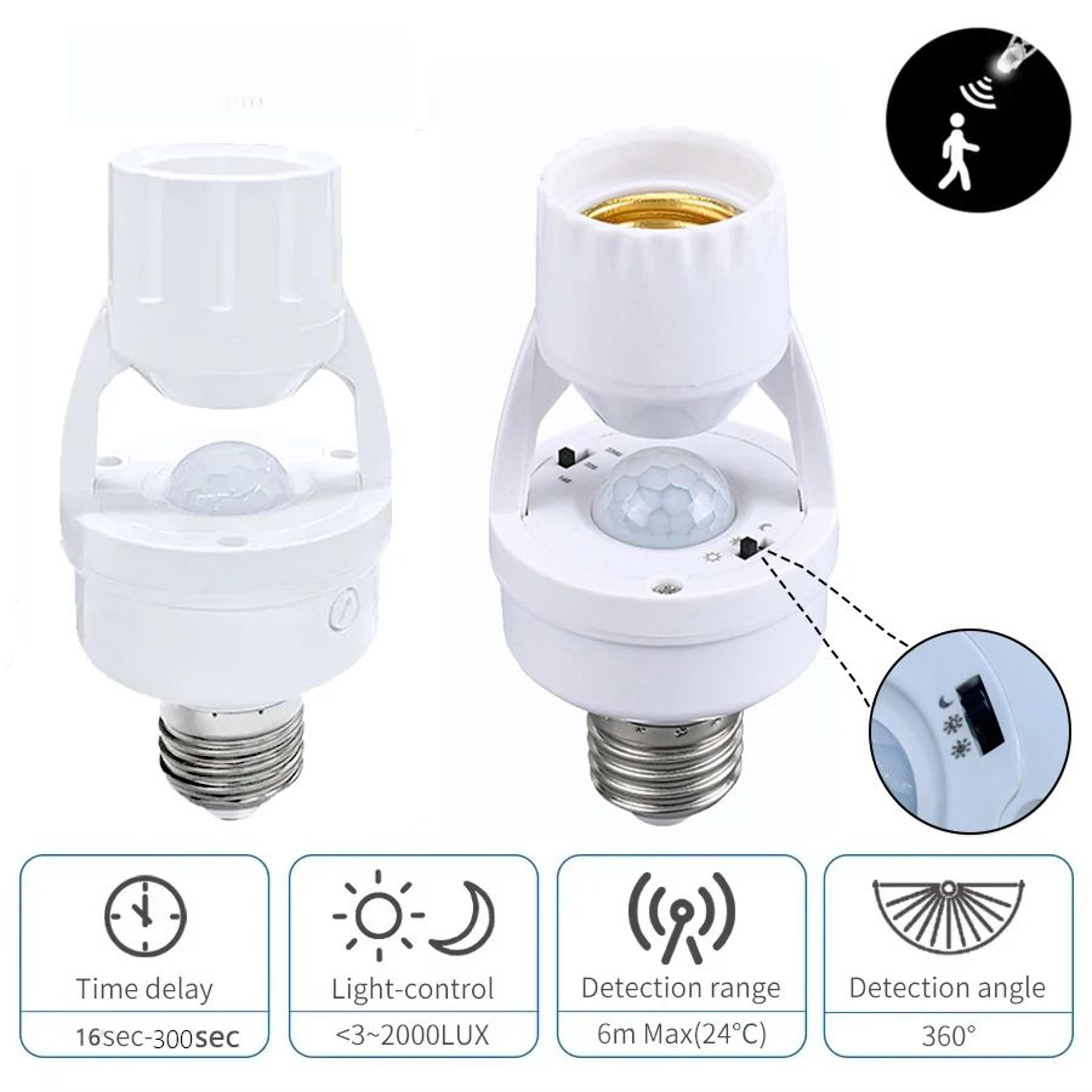 e27 pir motion sensor light bulb socket