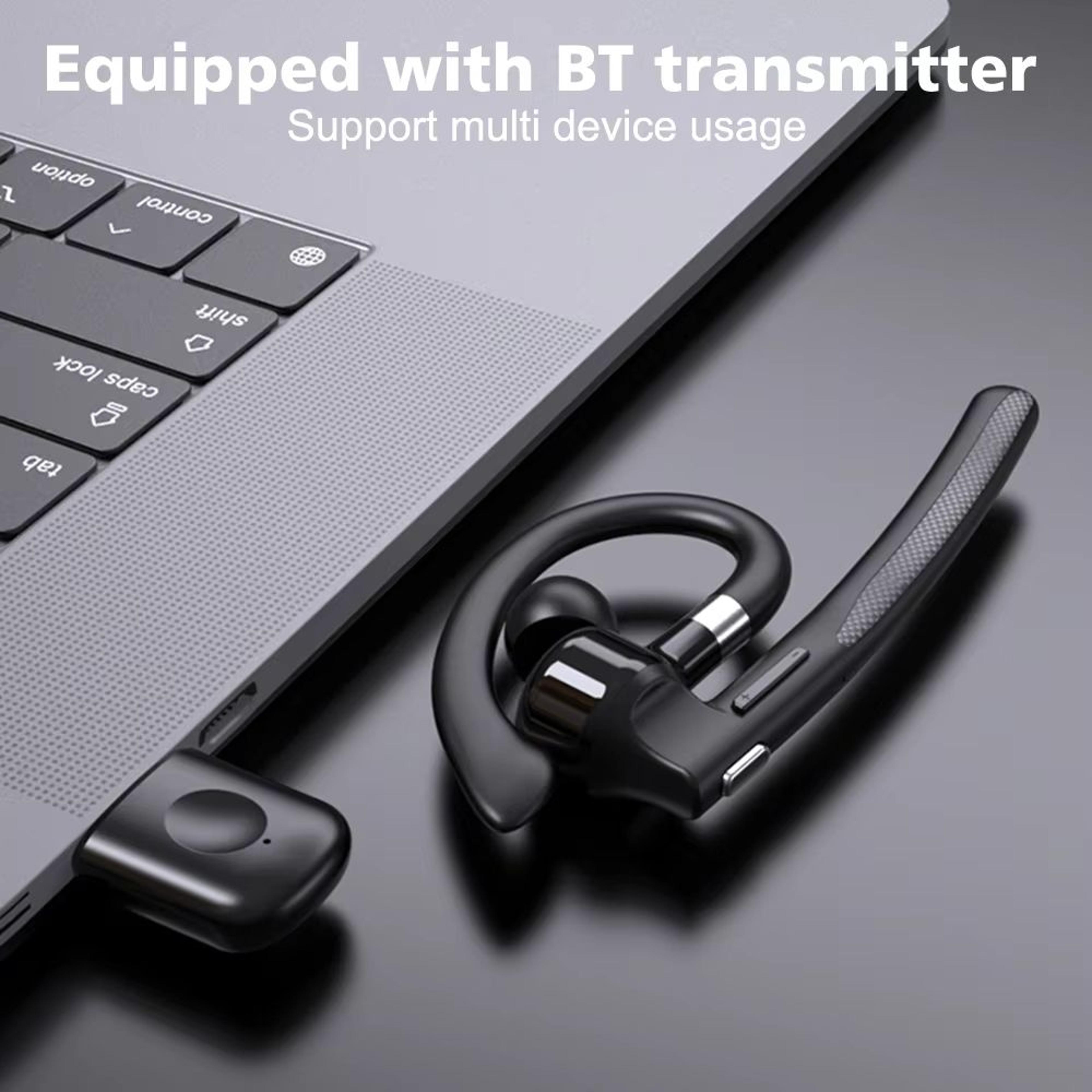 bluetooth 5.4 wireless ear-hook headset with dual mic & cvc8.0 noise cancelling for hands-free driving