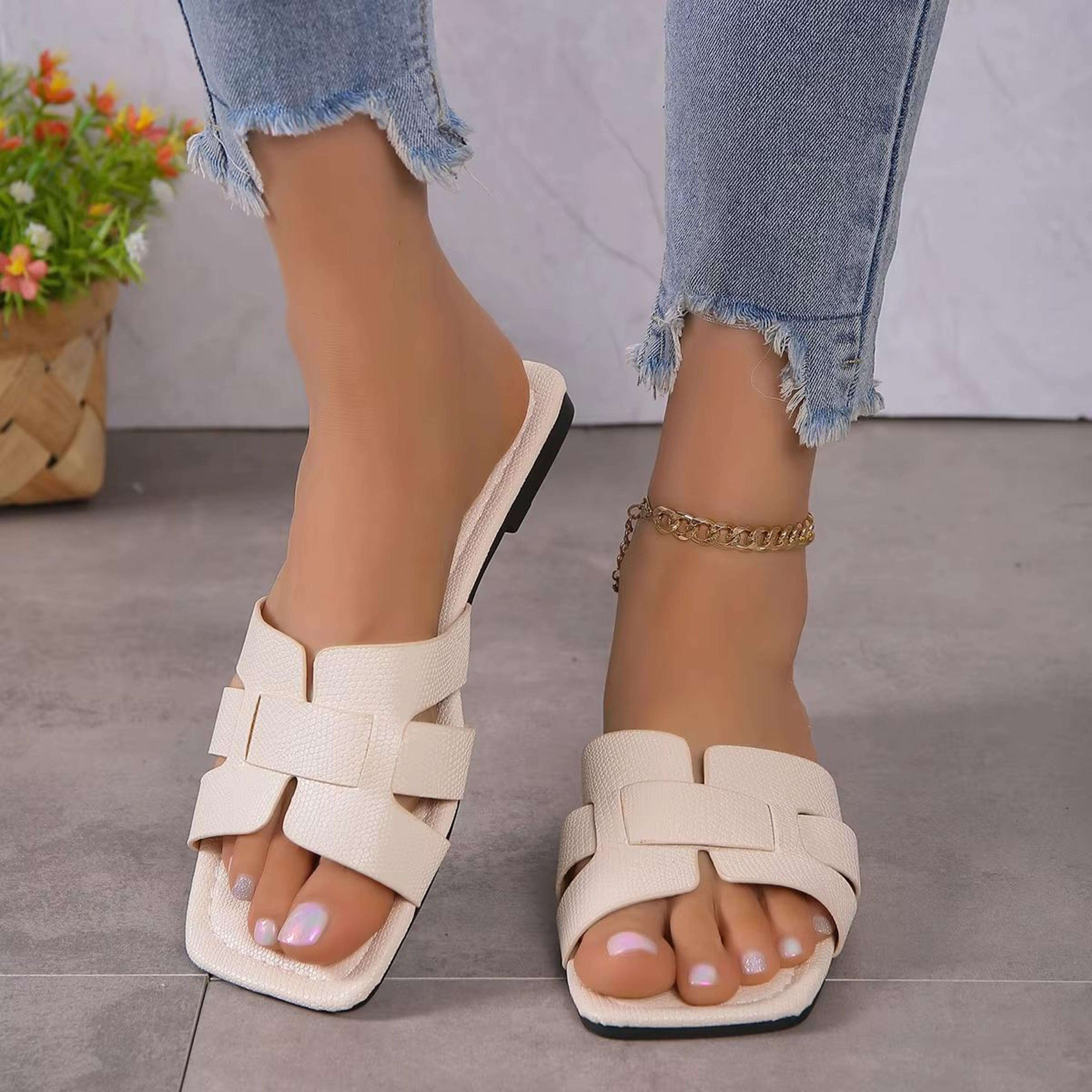 women casual outdoor flat sandals – fashion slip on slippers for summer comfort