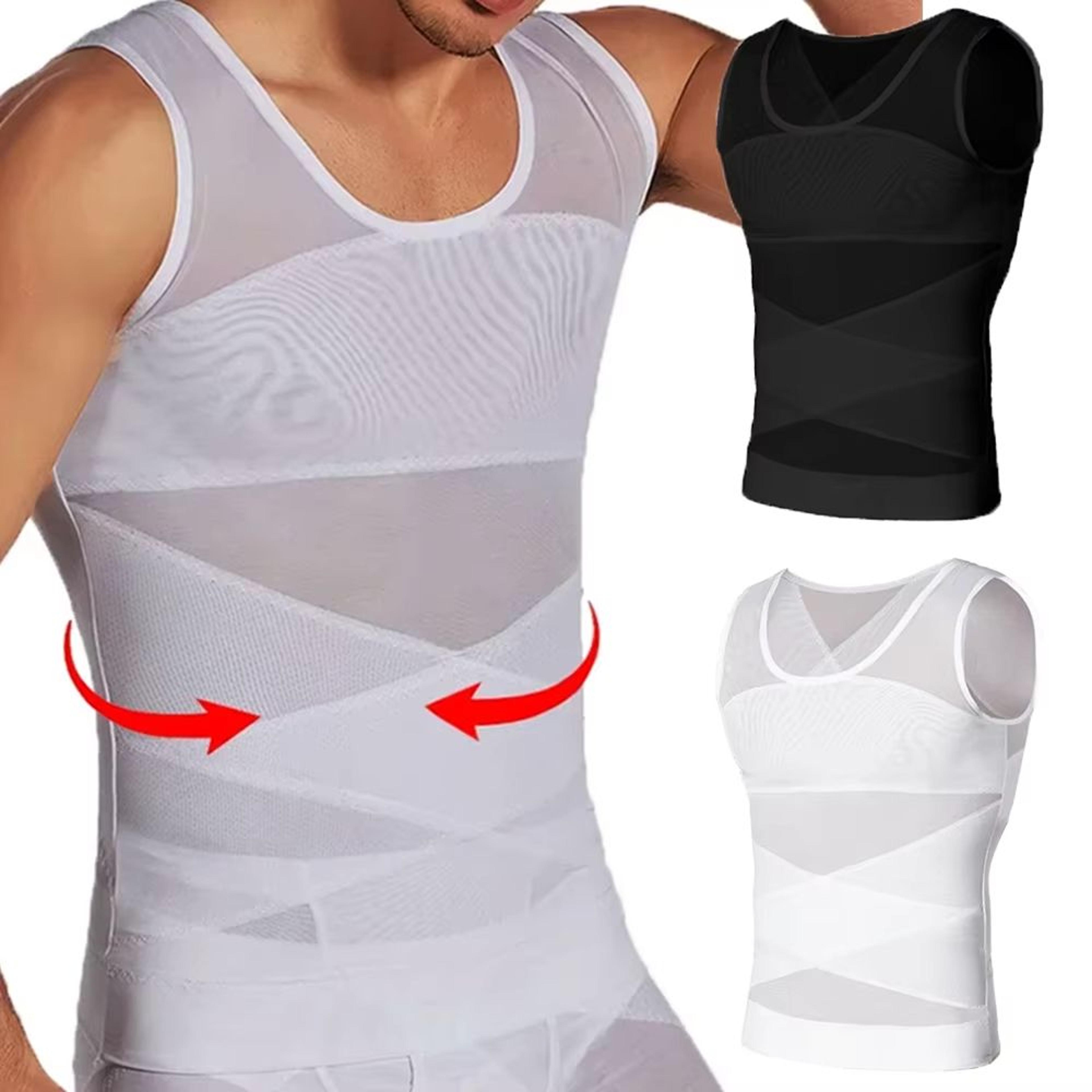 slimfit mens compression tank breathable tummy control body shaper