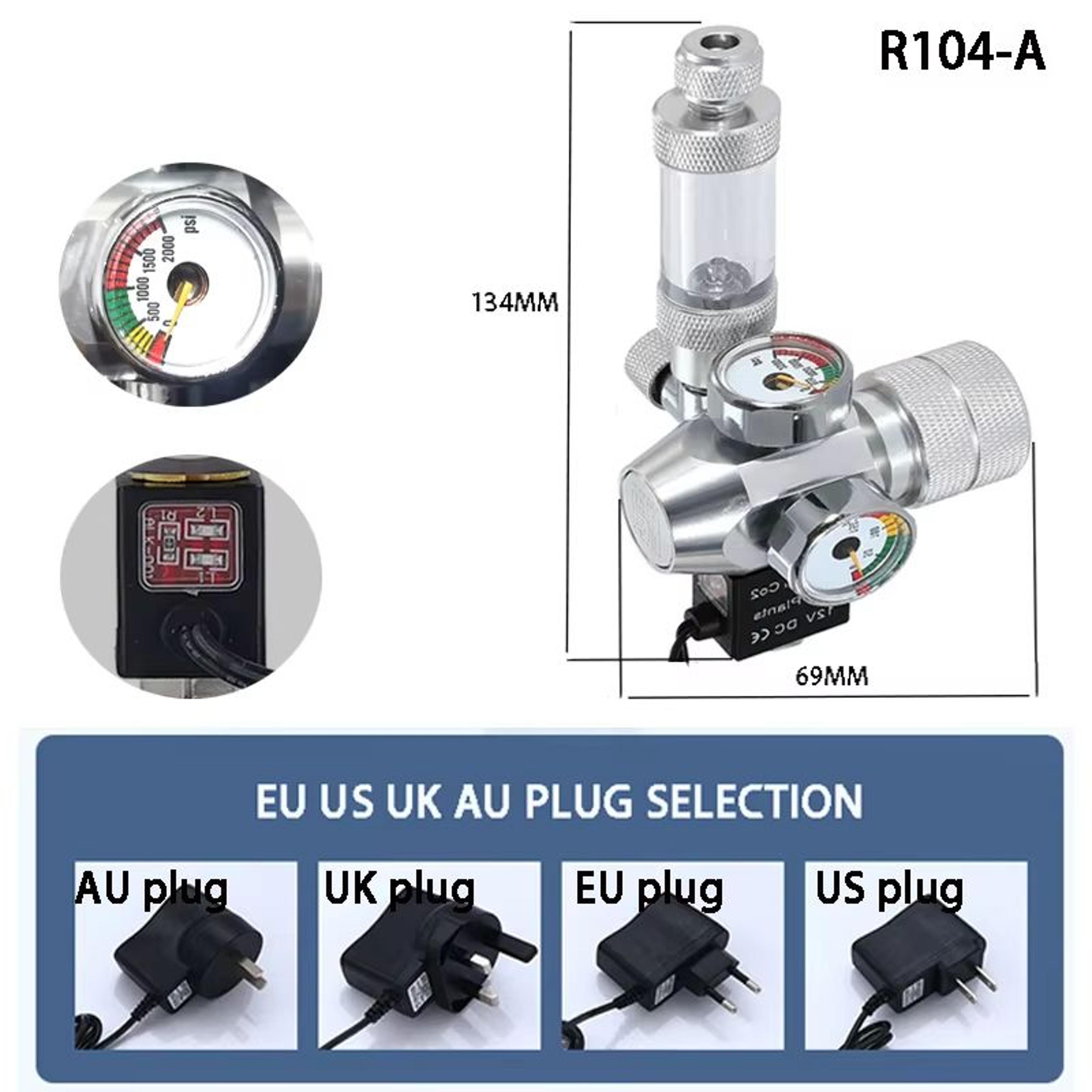 diy aquarium co2 regulator kit with electromagnetic valve & bubble counter – precise co2 control for fish tanks