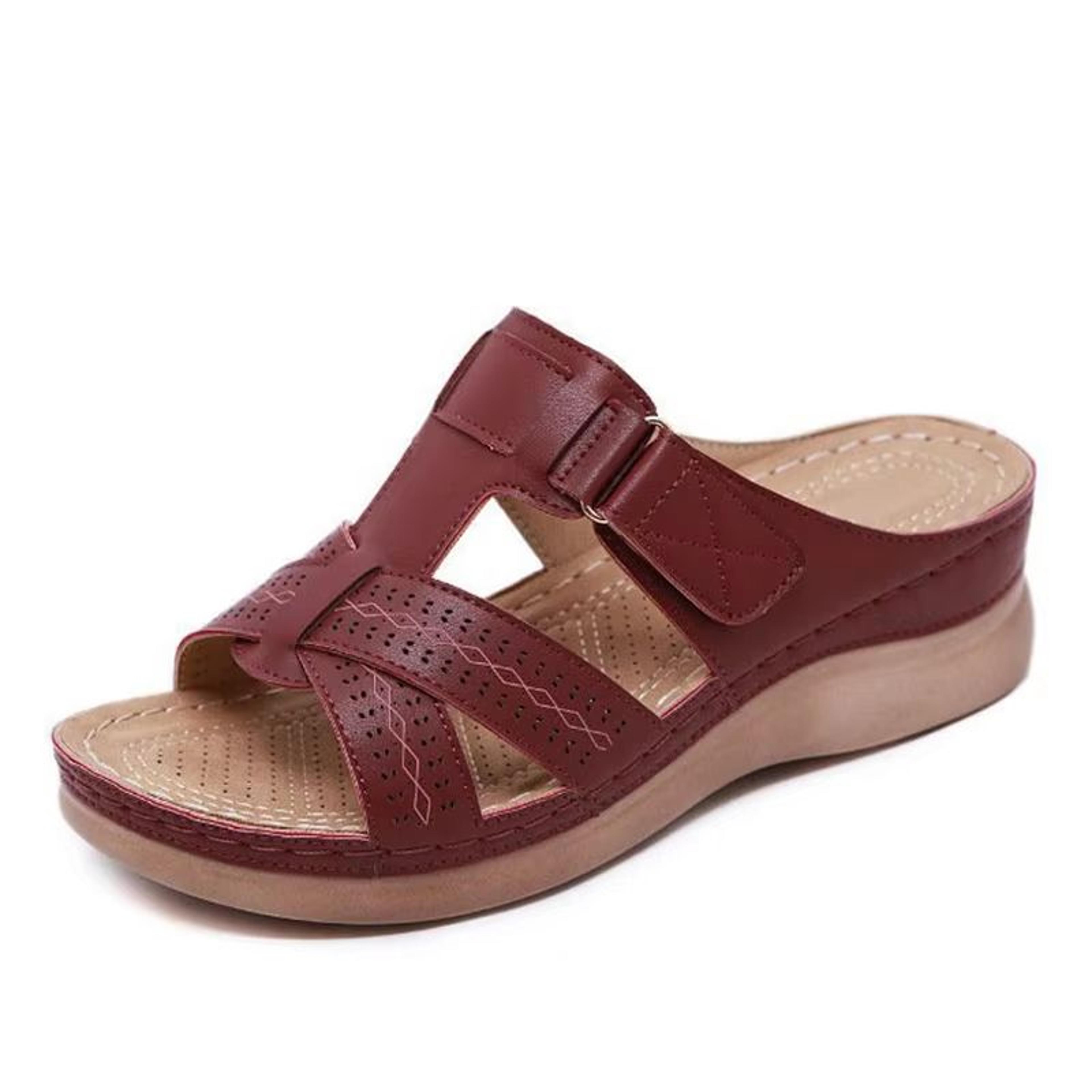 summer women's wedge sandals – premium orthopedic open toe casual platform slippers with anti-slip design and retro vint