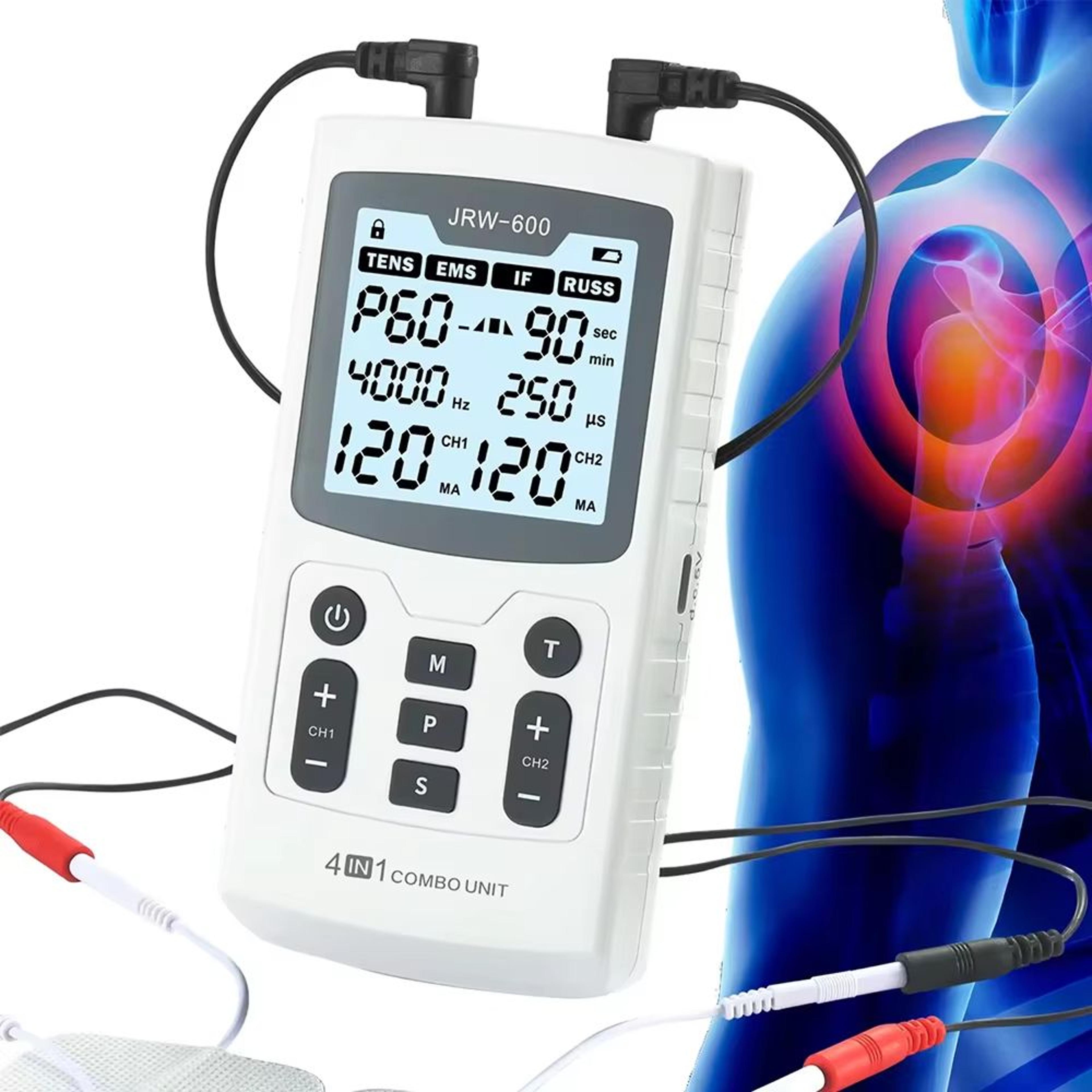 4-in-1 electric muscle stimulator – ems tens ift russ physiotherapy device for pain relief & recovery