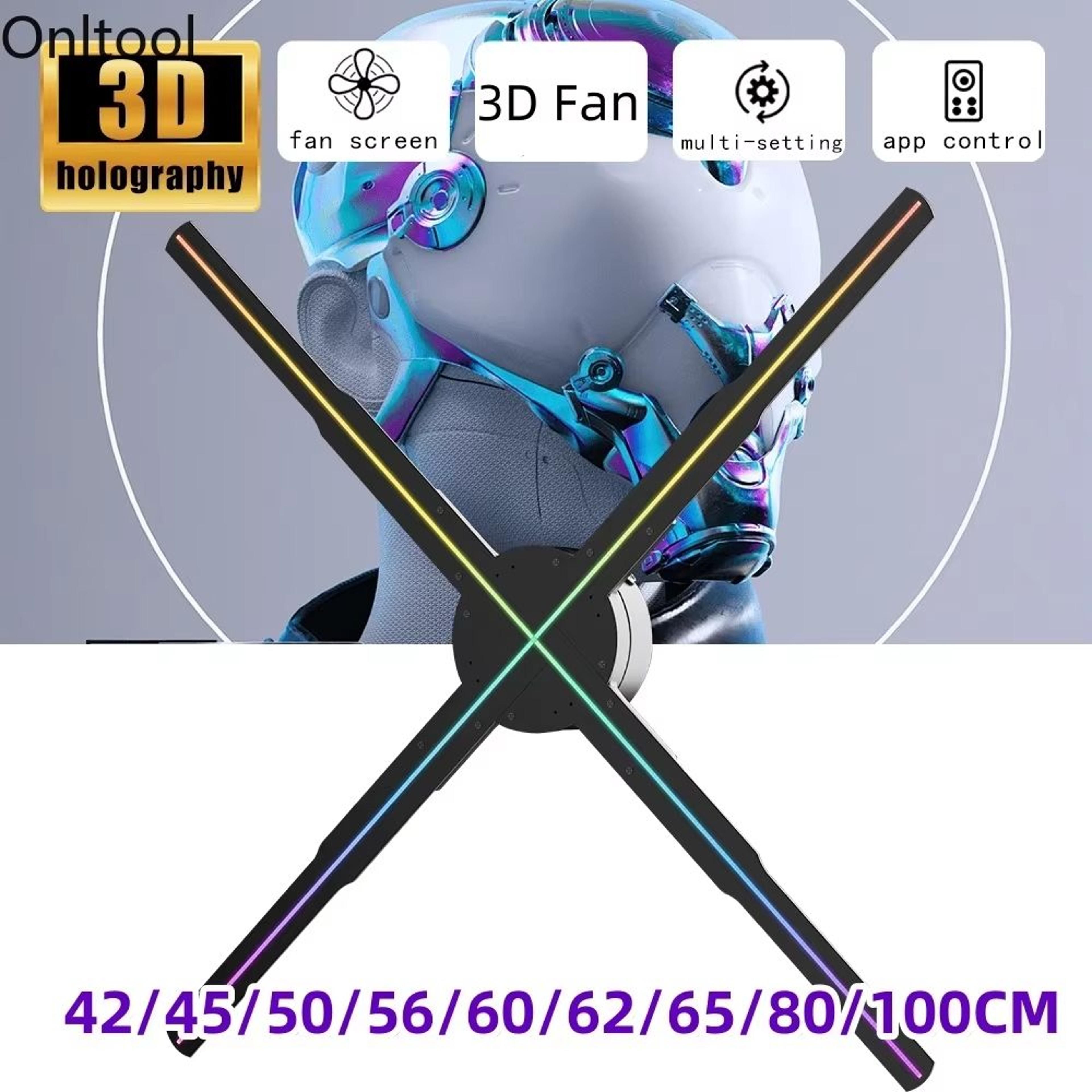 3d hologram projector fan wifi logo display lamp