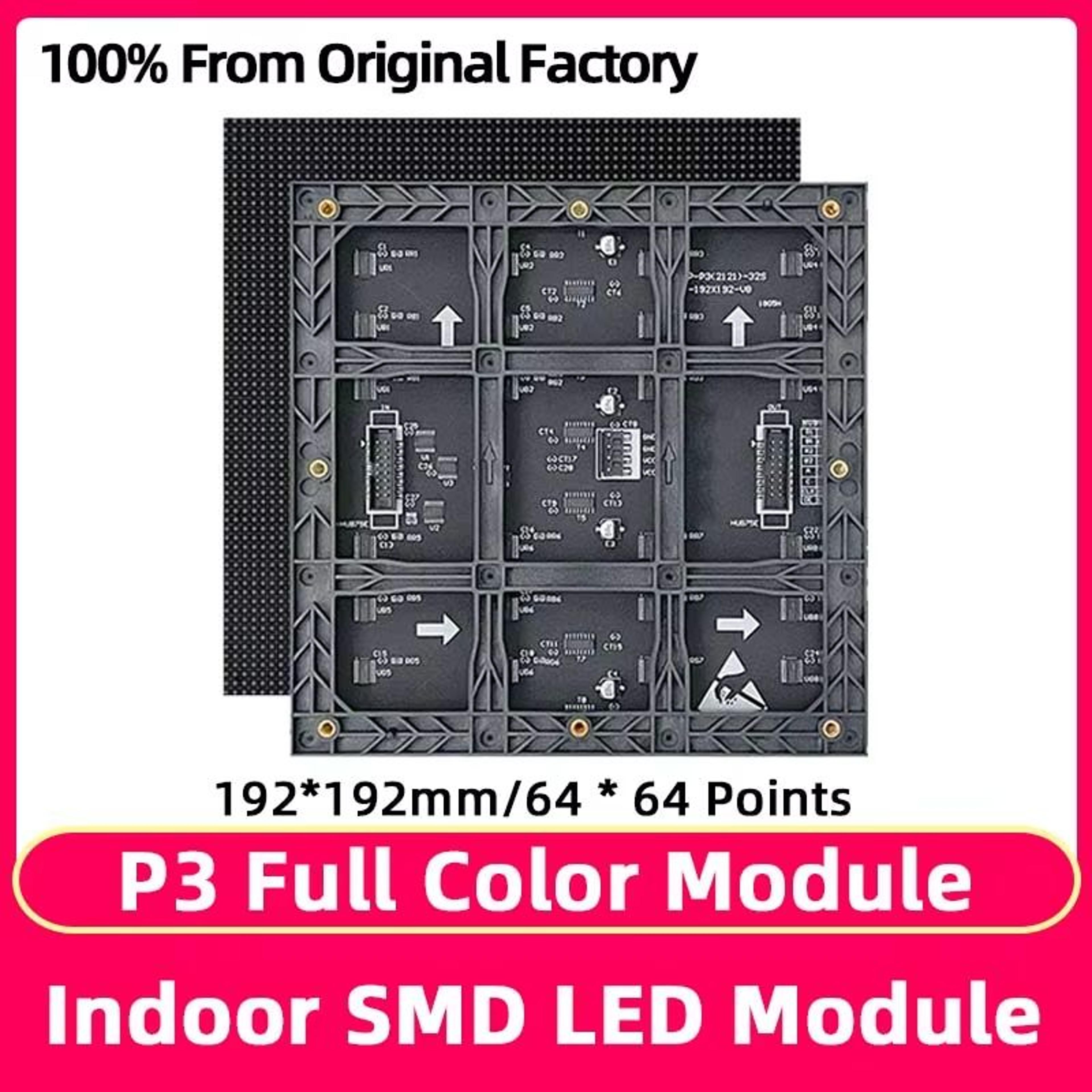 p3 rgb full-color led display module – 192x192mm indoor pixel screen for digital signage & video walls