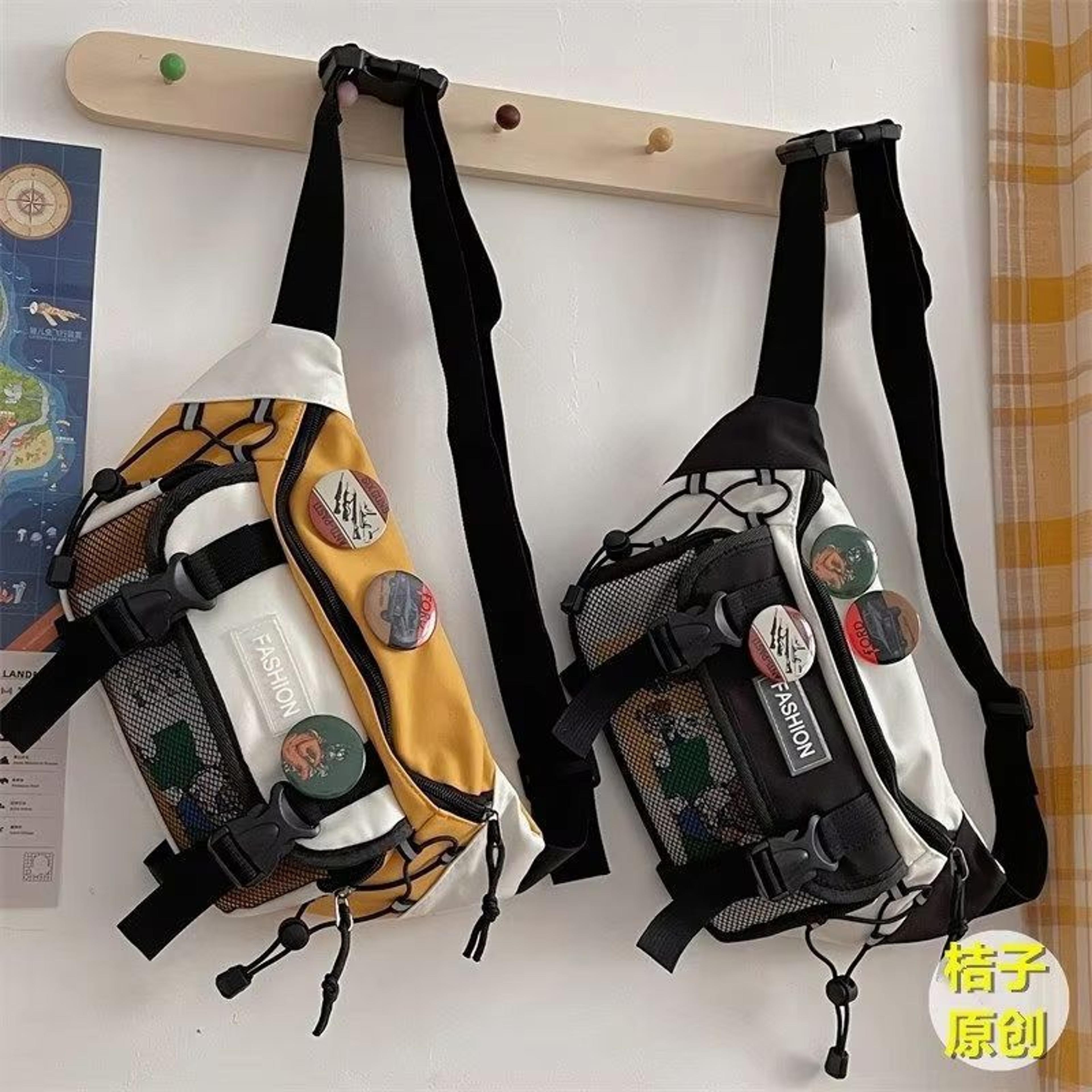 compact retro unisex crossbody chest bag – japanese tote-style waist sling