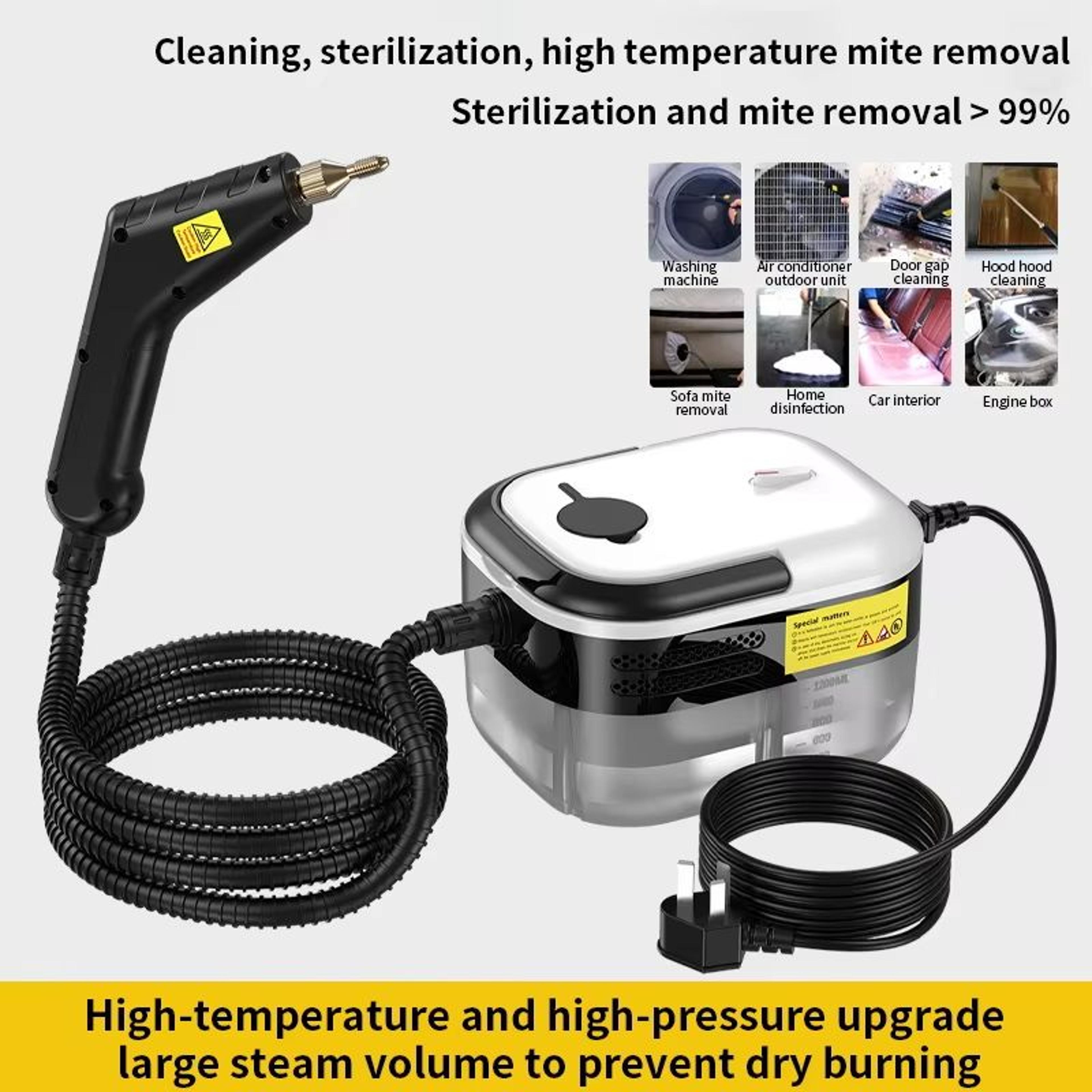 high-pressure handheld steam cleaner – multi-surface steamer for kitchen, bathroom, air conditioner & car detailing