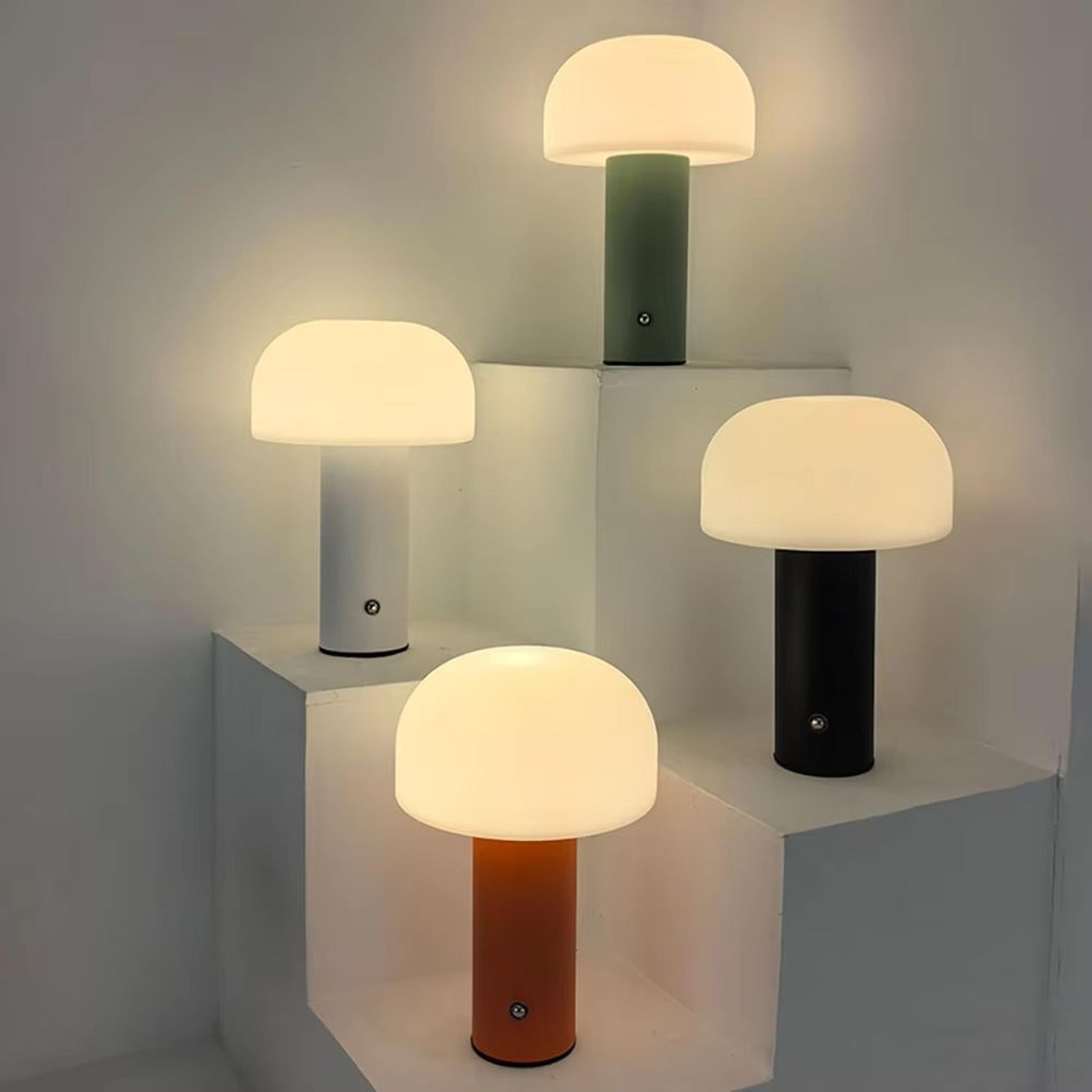 mushroom glow led rechargeable table lamp – portable 3-color dimmable night light