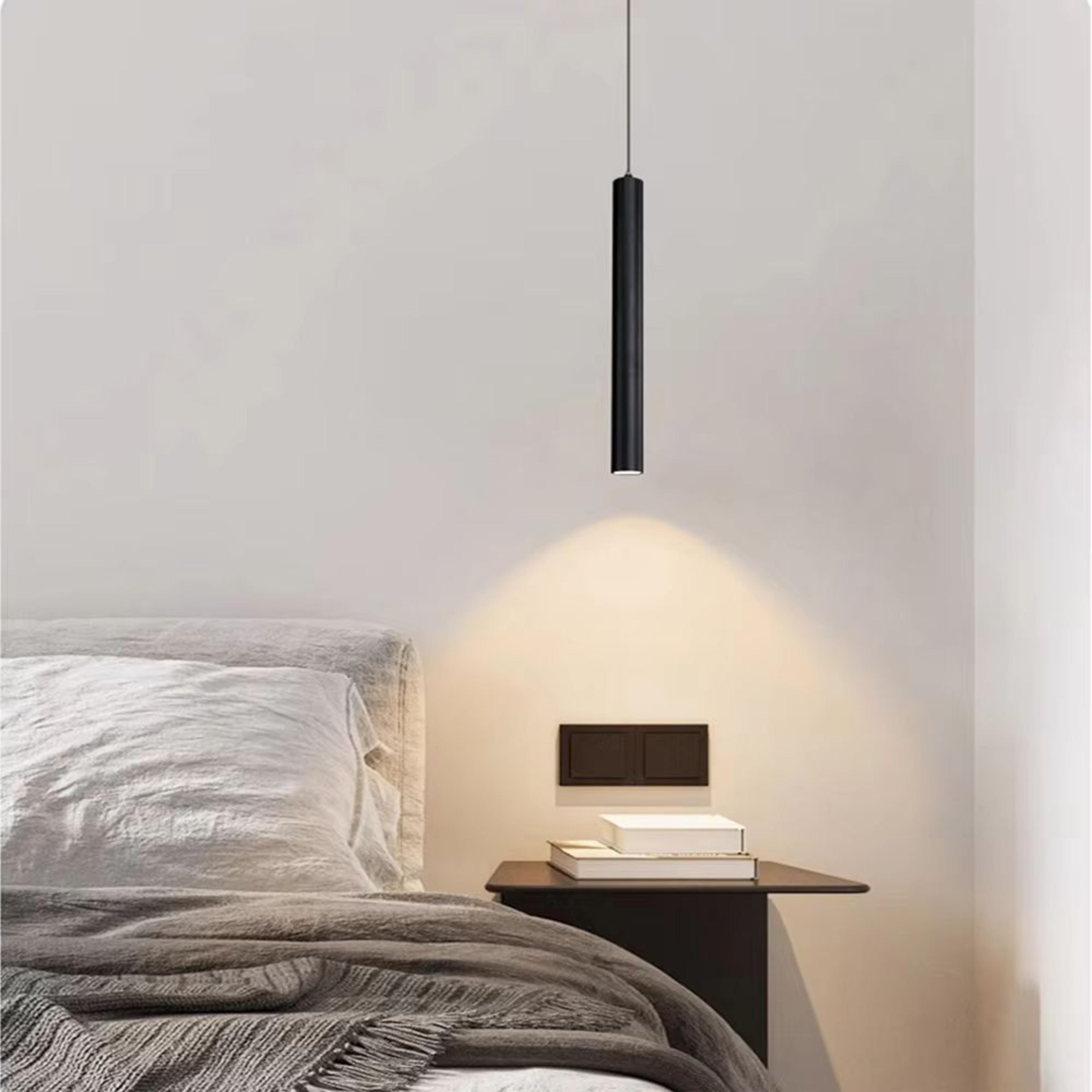 modern nordic led double head pendant light cylinder pipe line chandelier