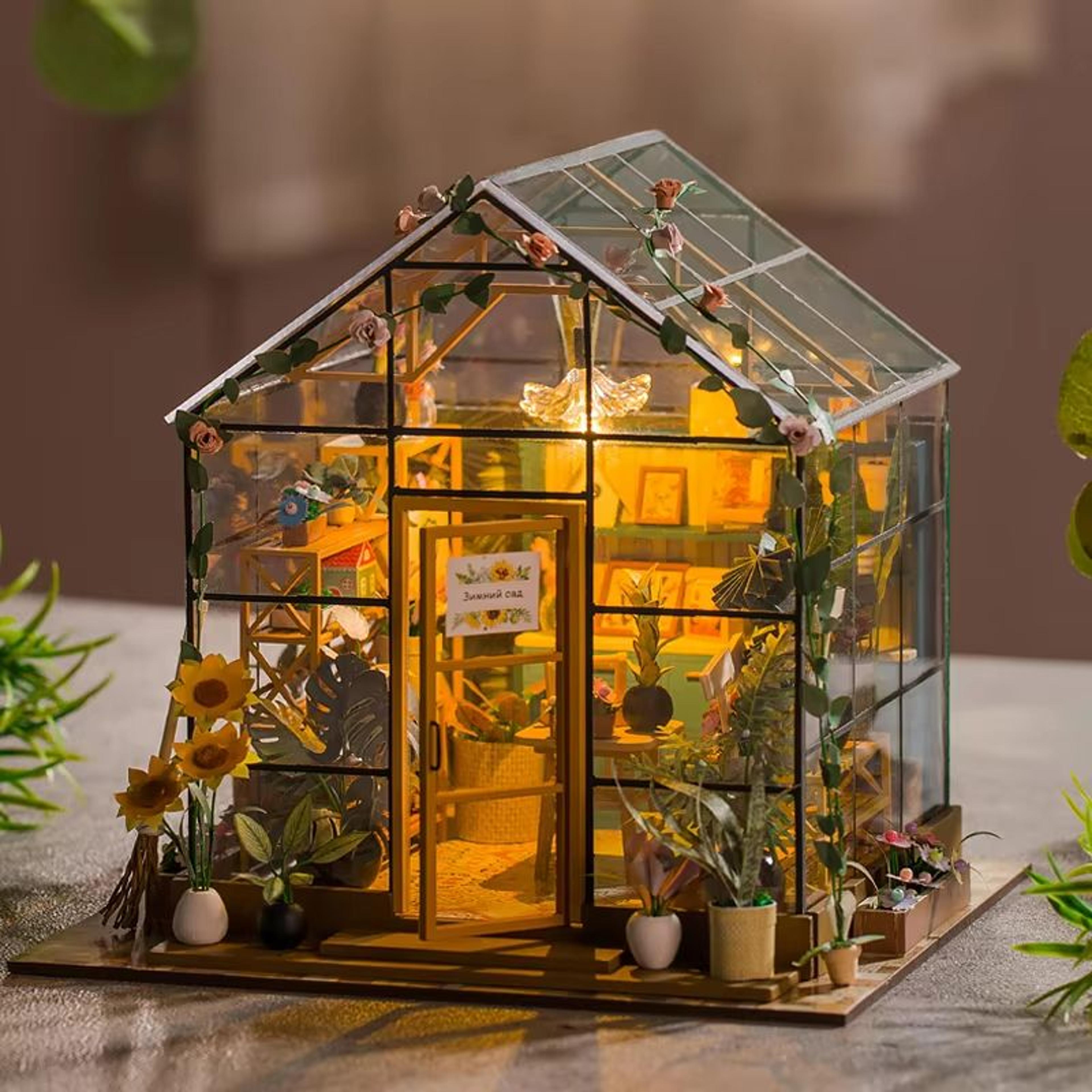 enchanting diy flower house miniature | handmade 3d puzzle dollhouse kit