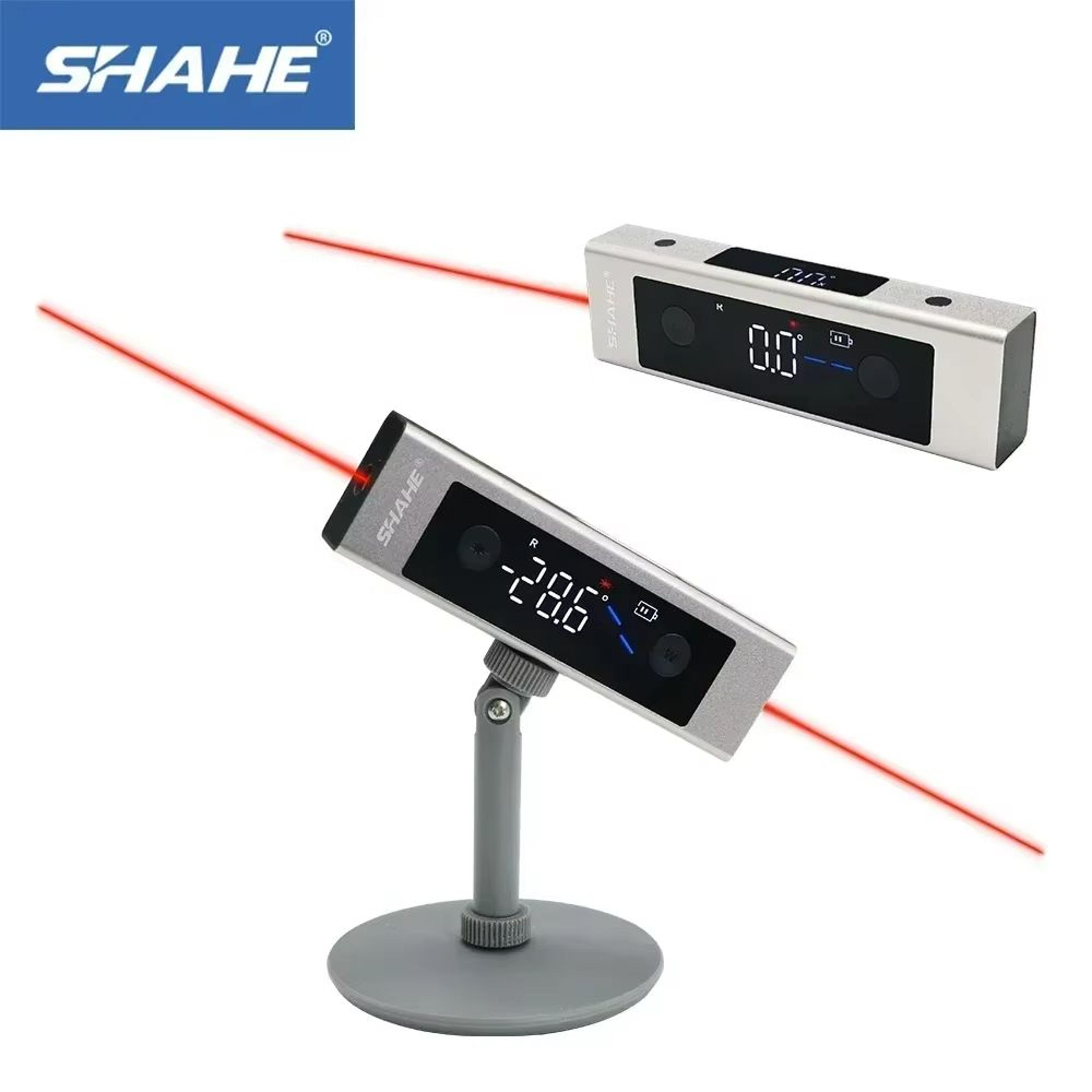 shahe precision laser inclinometer and digital protractor with 2 in 1 laser level and type c charging