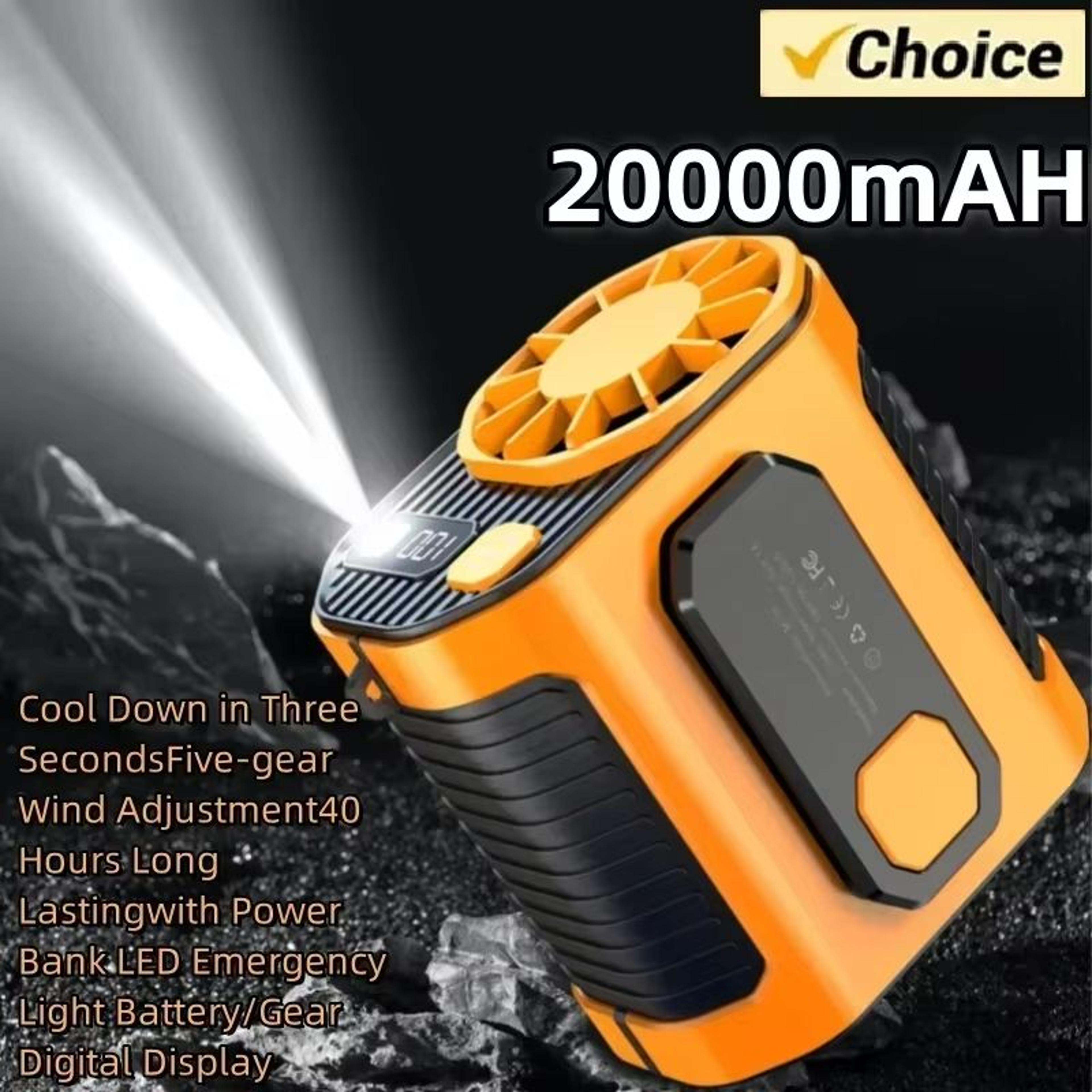 20000mah waist-mounted cooling fan – portable outdoor work & welding fan
