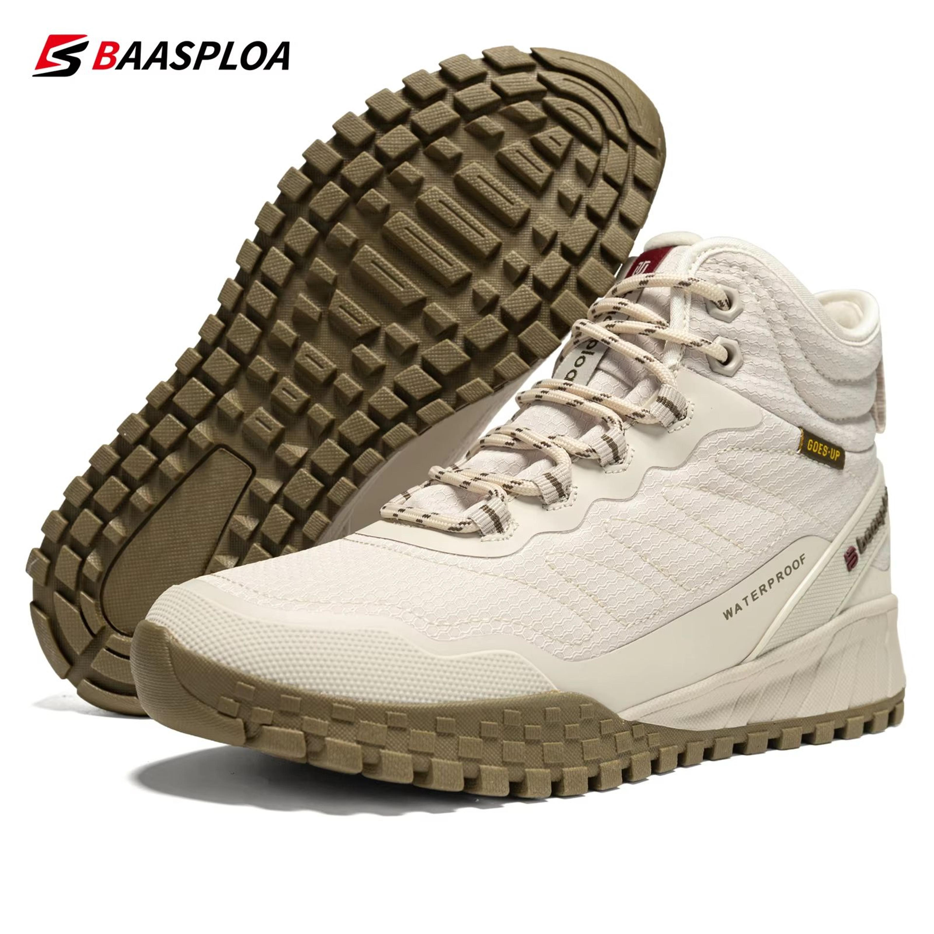 baasploa waterproof plush-lined winter walking boots