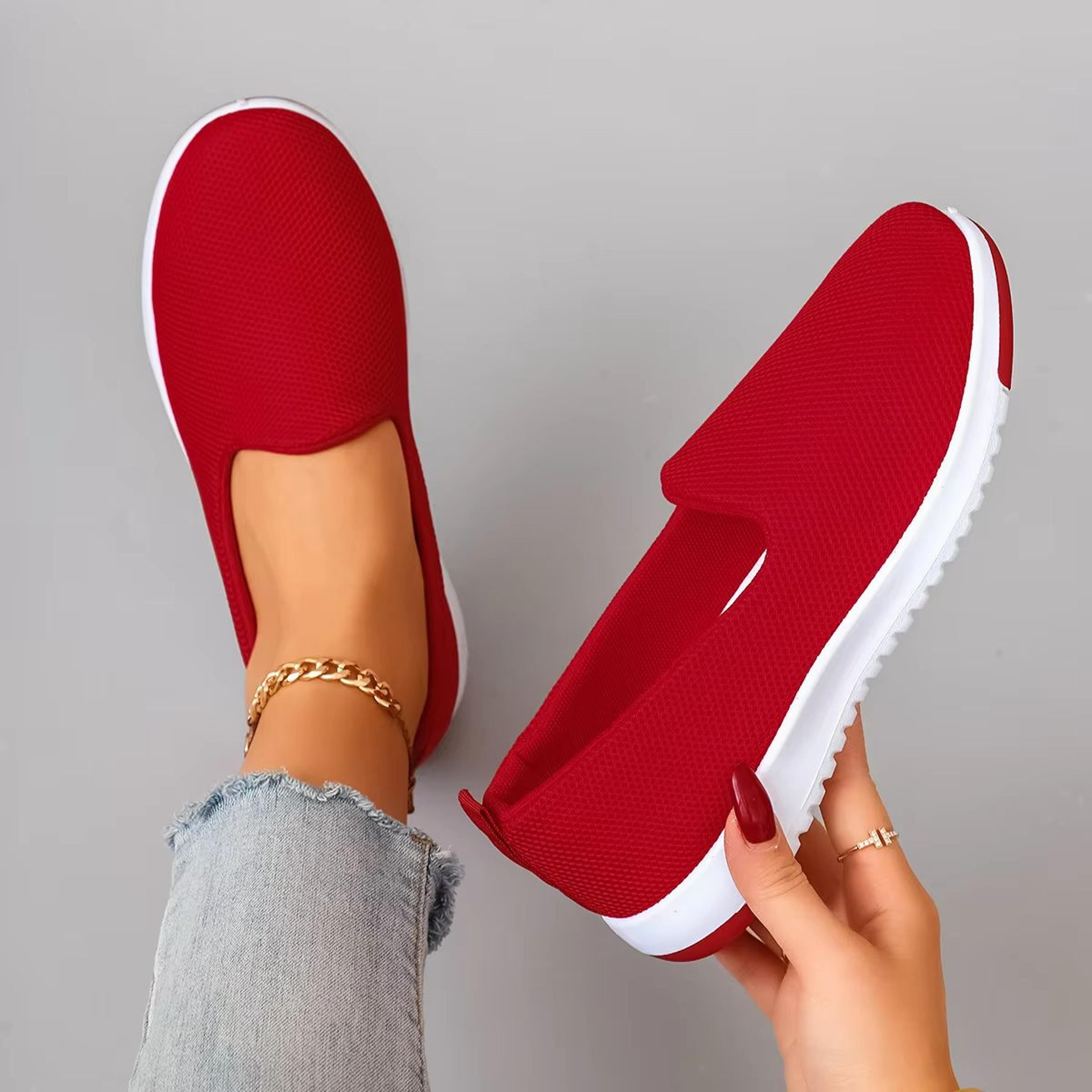 all-day comfort breathable mesh flat sneakers for women