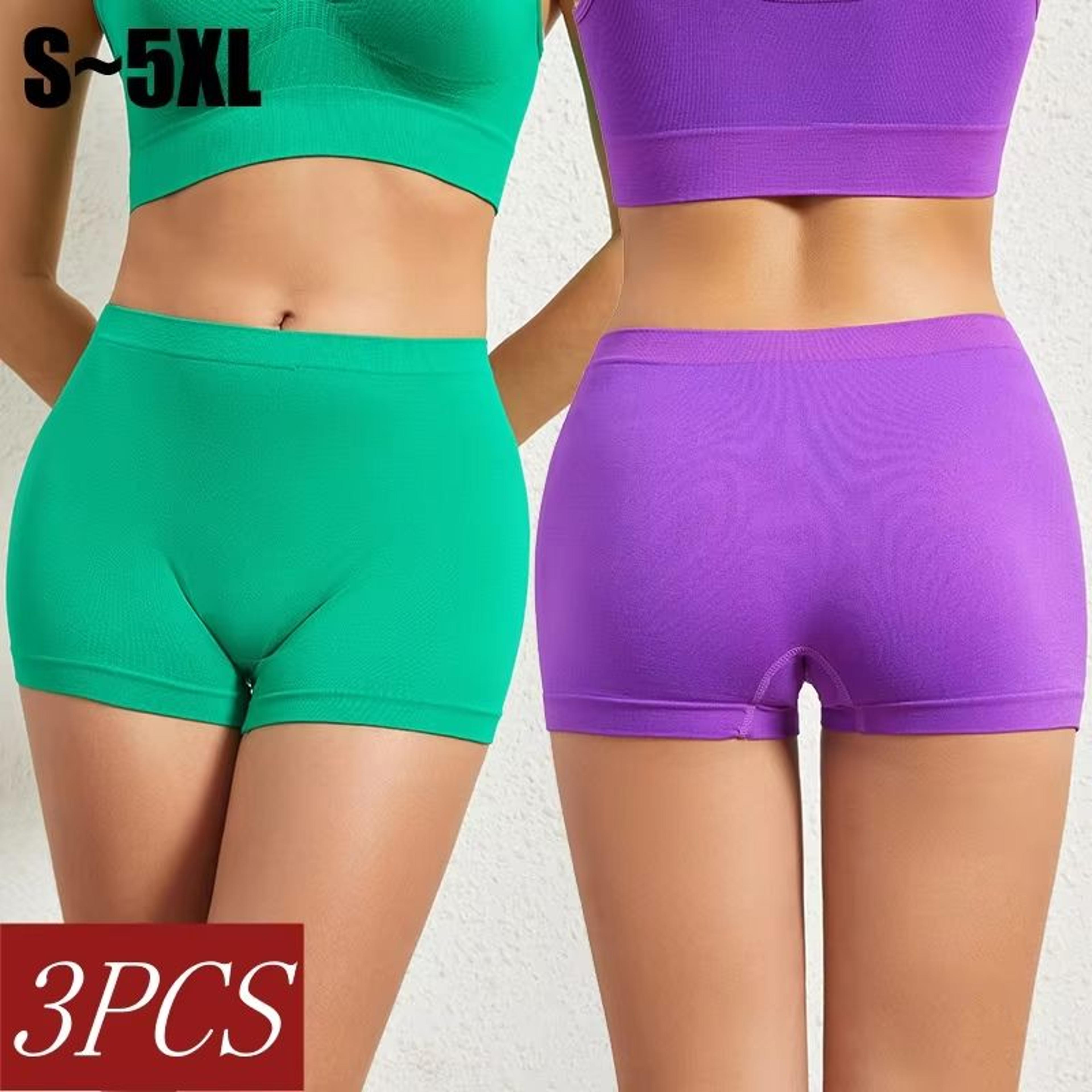 3 pack women seamless boyshort panties low rise breathable underwear