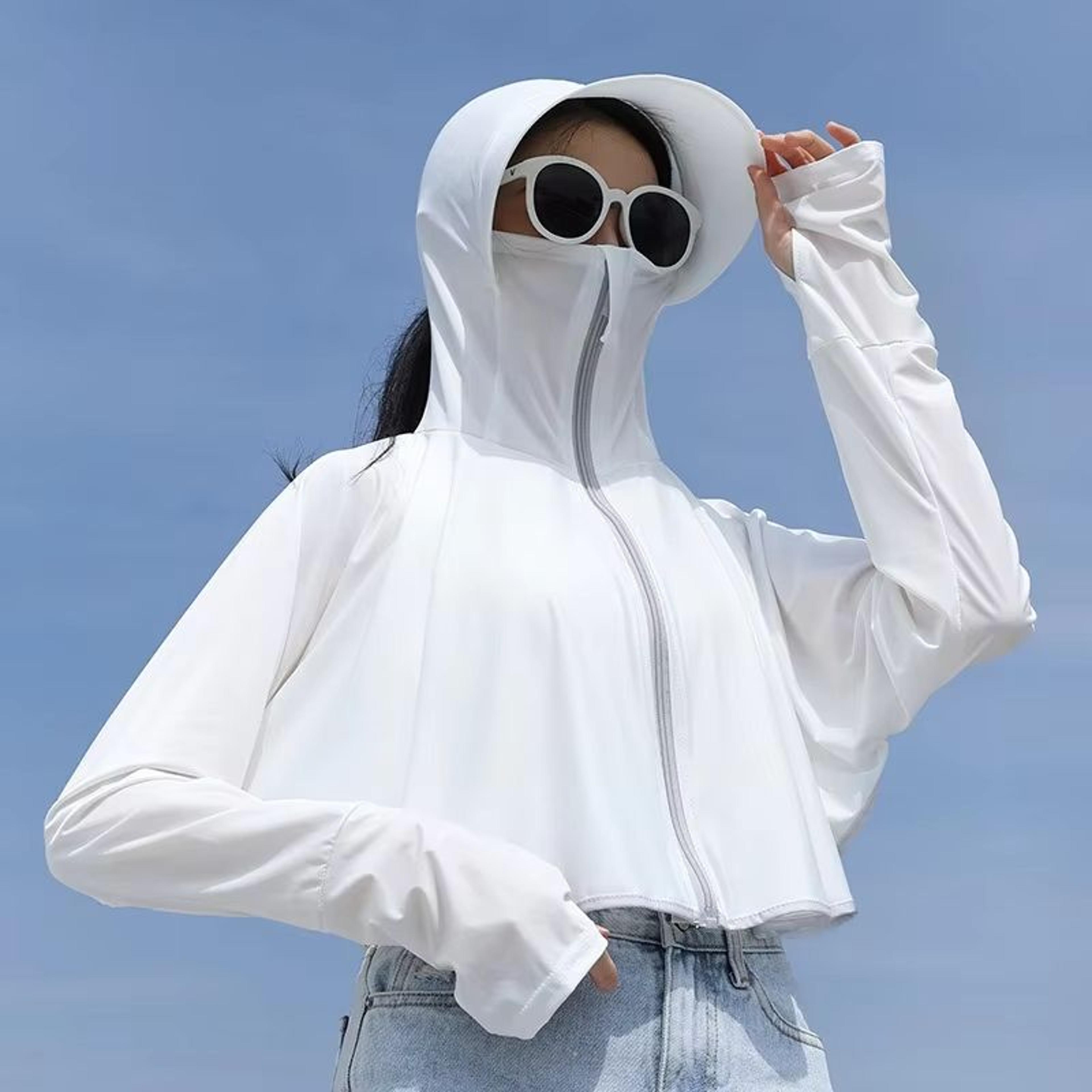 women upf 50+ sunscreen hoodie ice silk uv protection long sleeve jacket