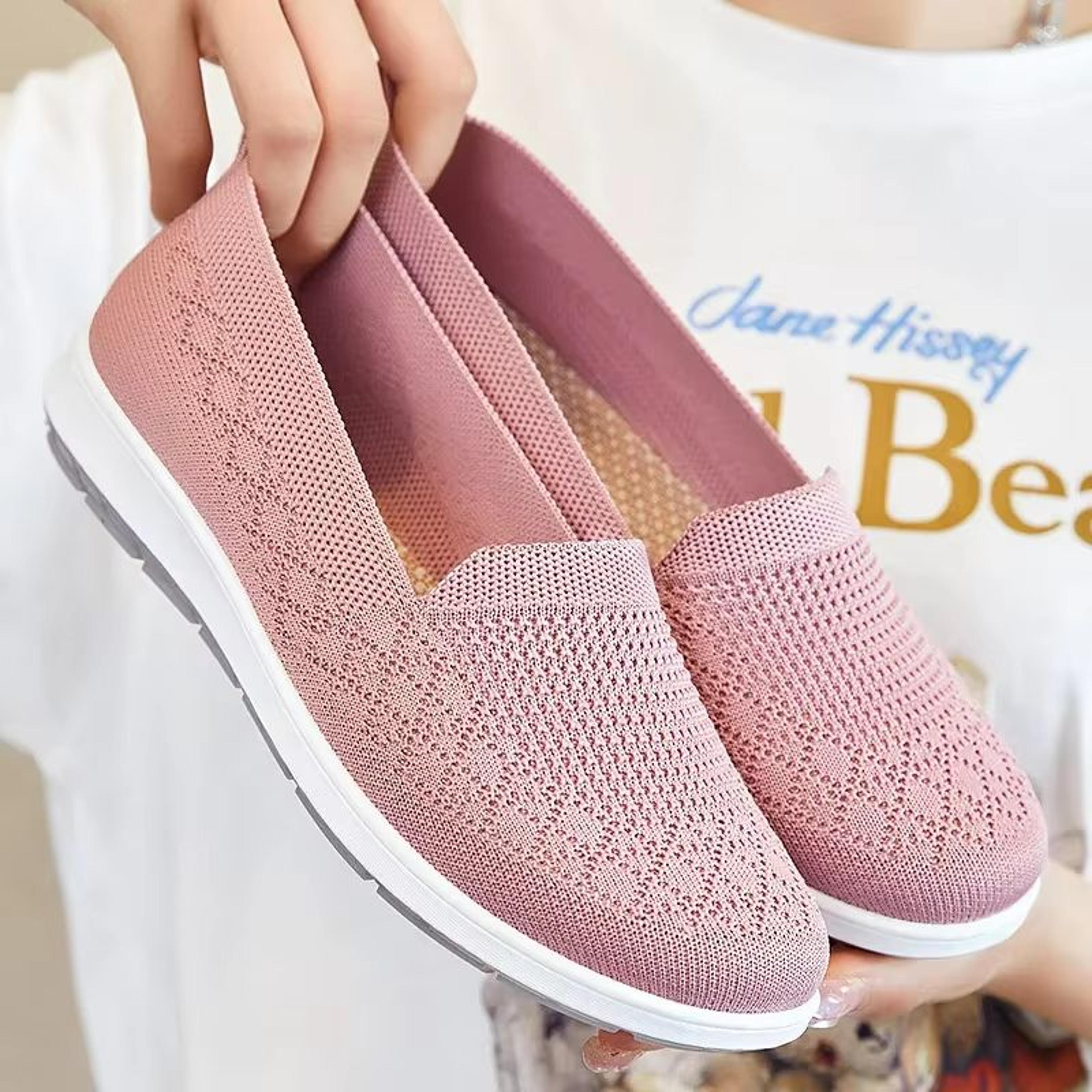 airease knitted slip-on flats – breathable comfortable mom shoes