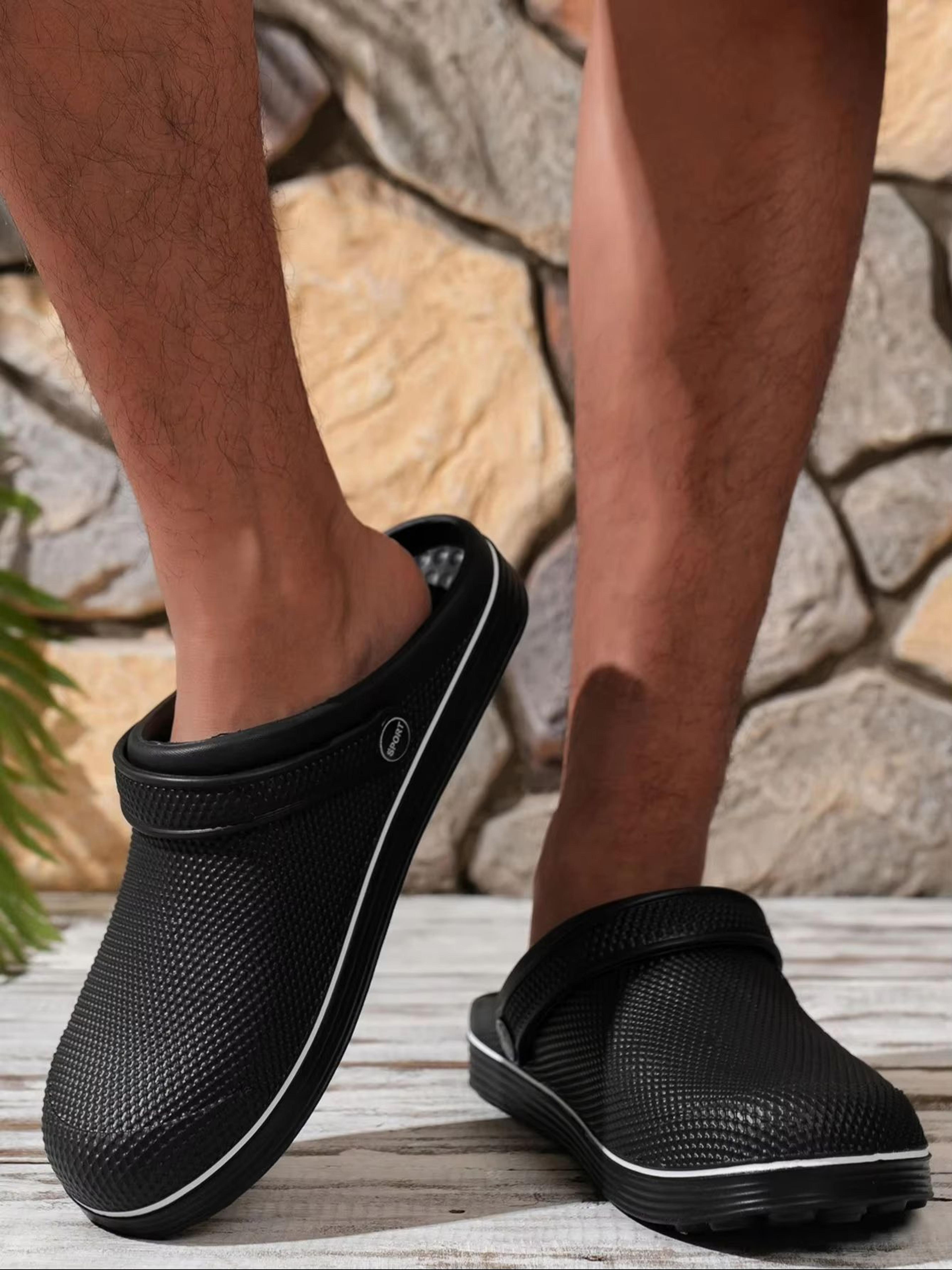 mens breathable flat-soled clogs – comfortable non-slip casual work & home shoes