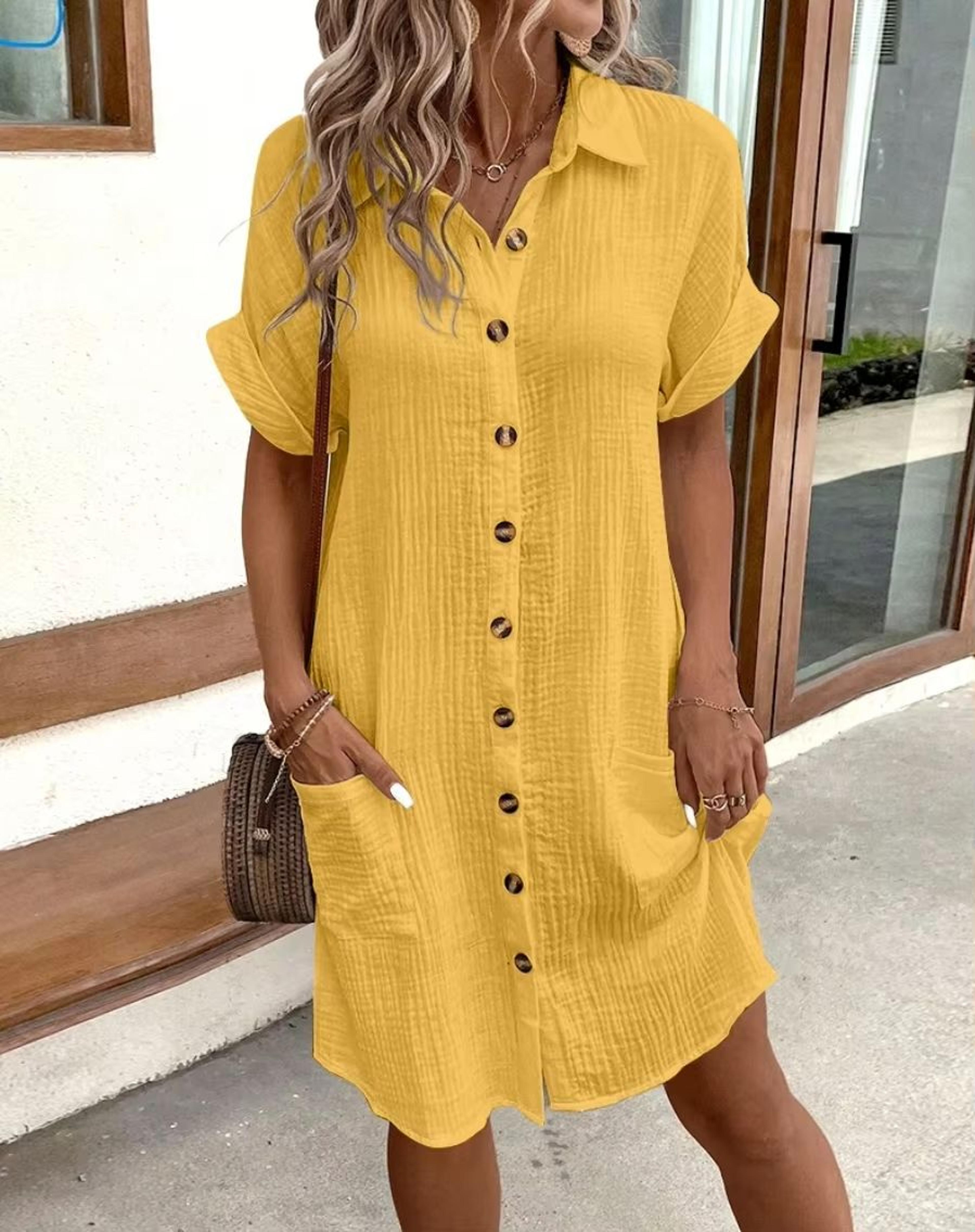 cotton mini dress casual Borniu Cotton Blend Mini Dresses for Women Summer Button Down V Neck Sleeveless Short Tank Dress Casual Vacation Sundresses Army Green at Amazon Women's Clothing store