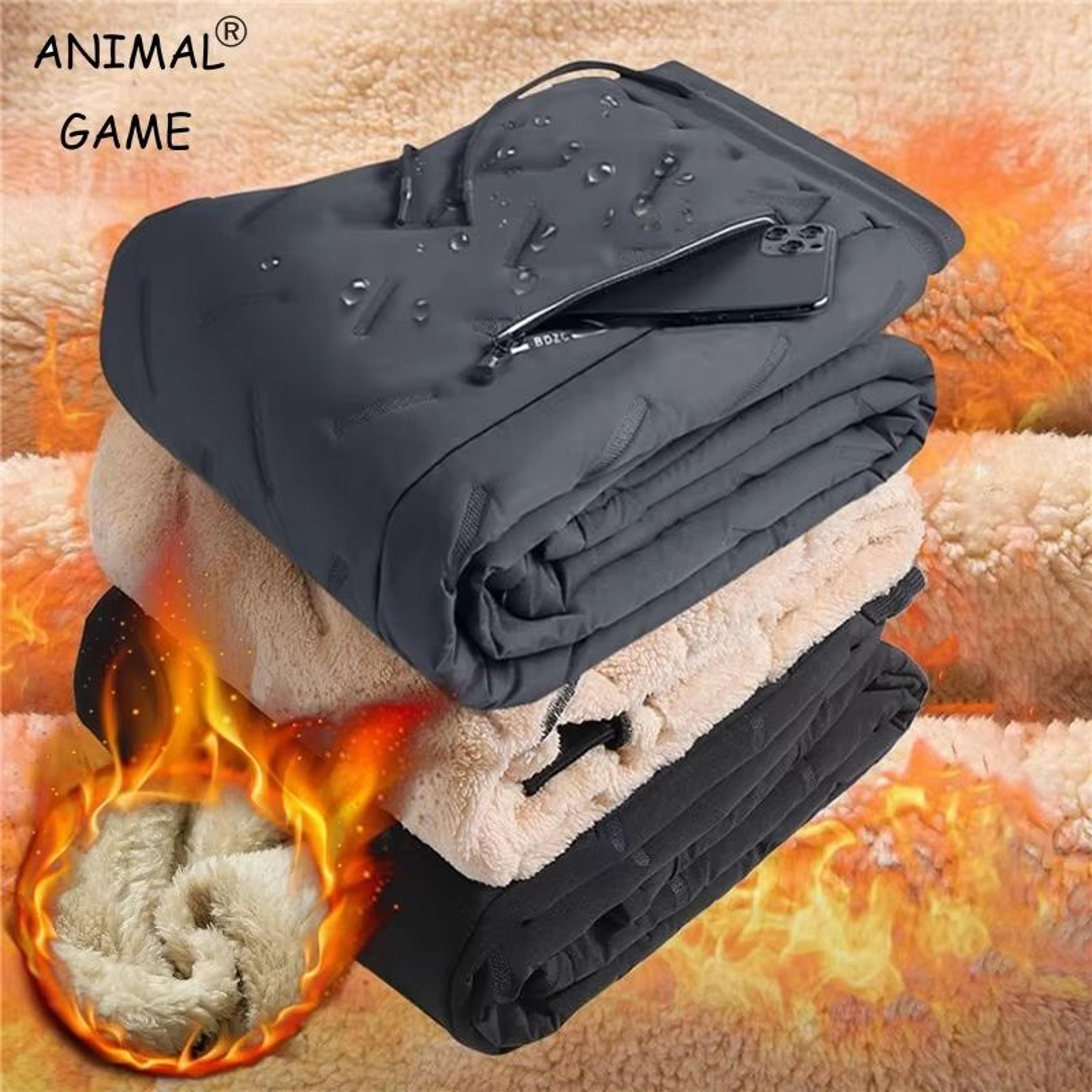 men's winter fleece sweatpants – plush thermal trousers with waterproof & windproof design