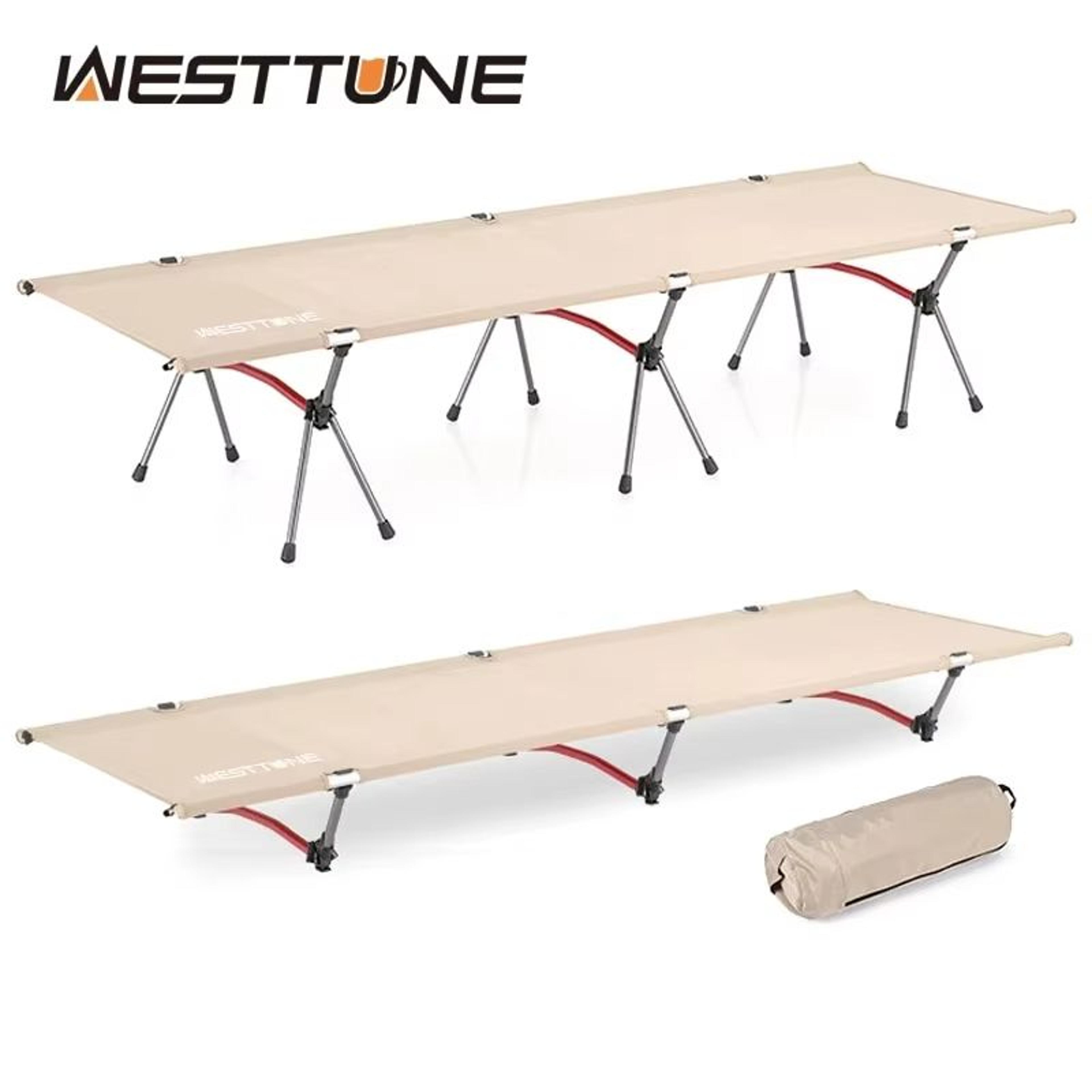 westtune portable camping cot – ultralight folding bed with aluminum alloy frame for outdoor hiking & travel