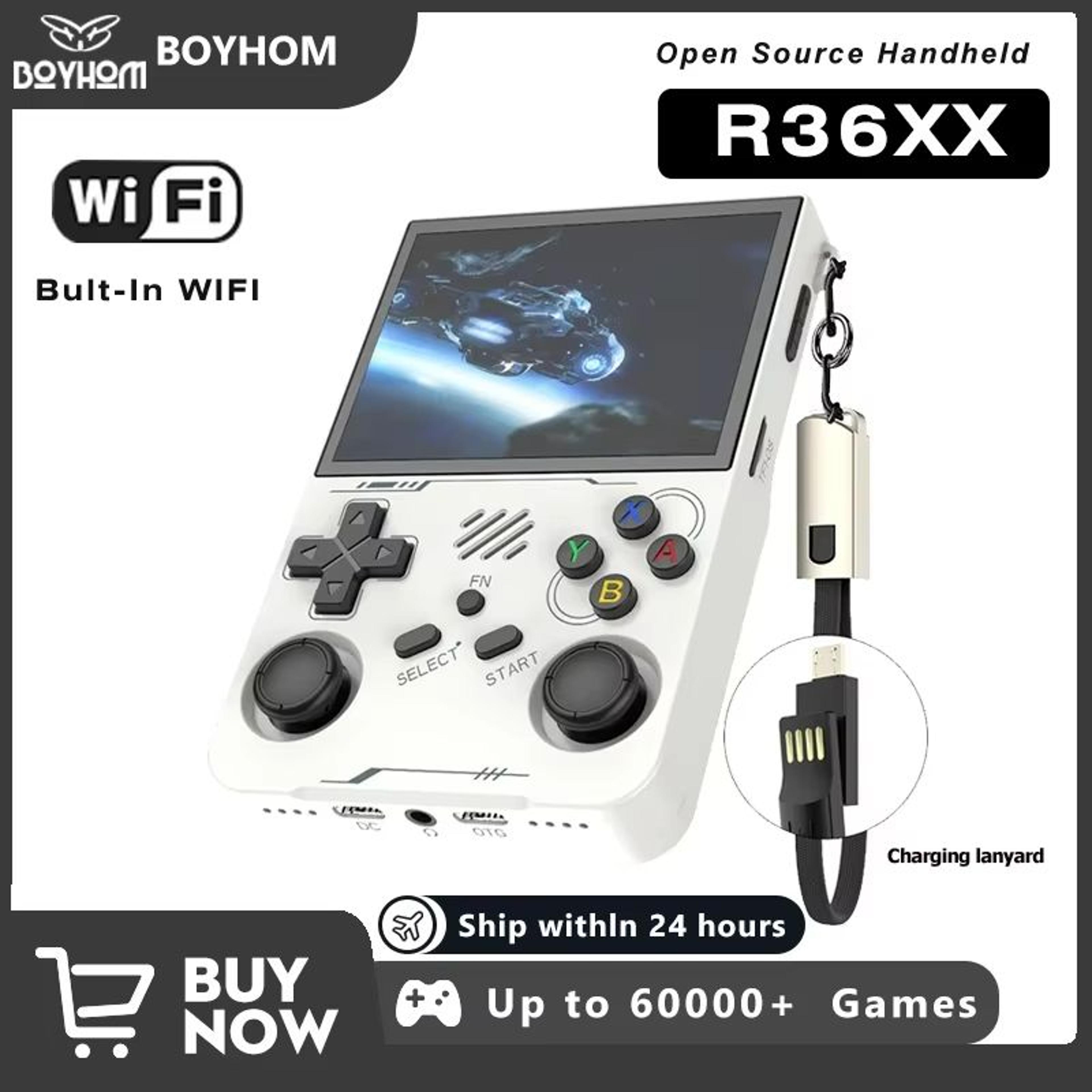 retro handheld game console r36xx – 3.5" ips screen portable video player with wi-fi & arkos system