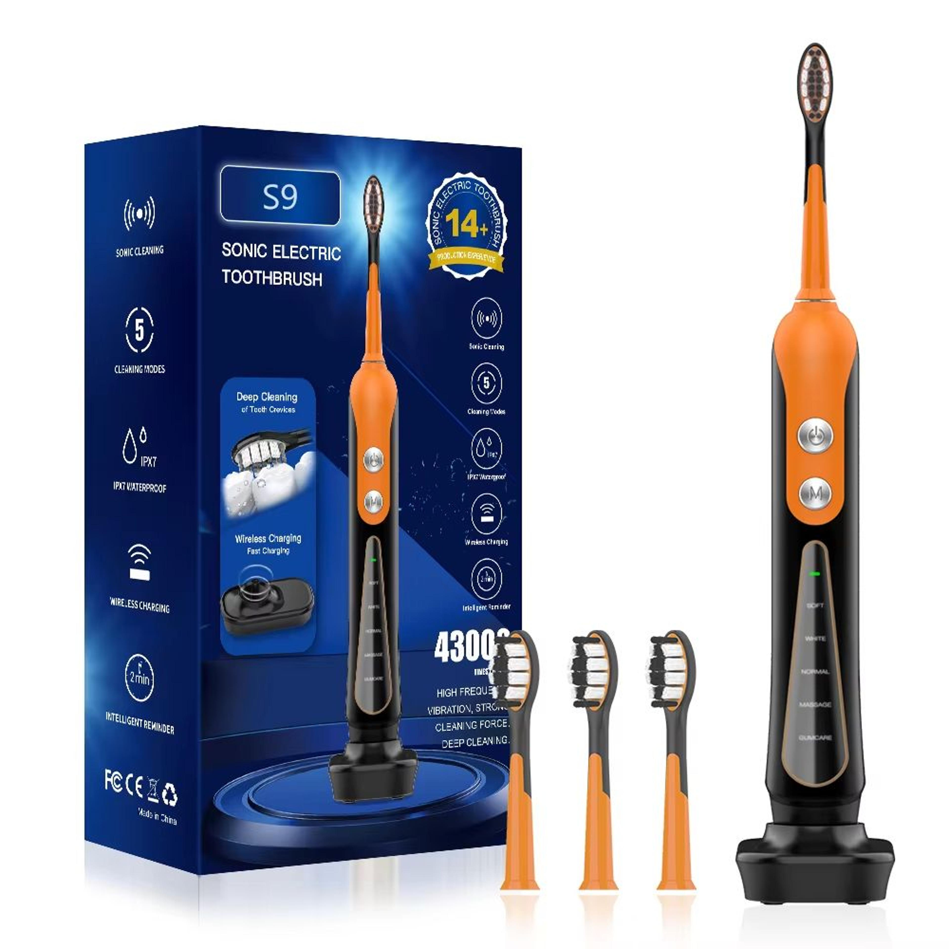 subort s9 sonic electric toothbrush – usb rechargeable whitening toothbrush with ultrasonic cleaning