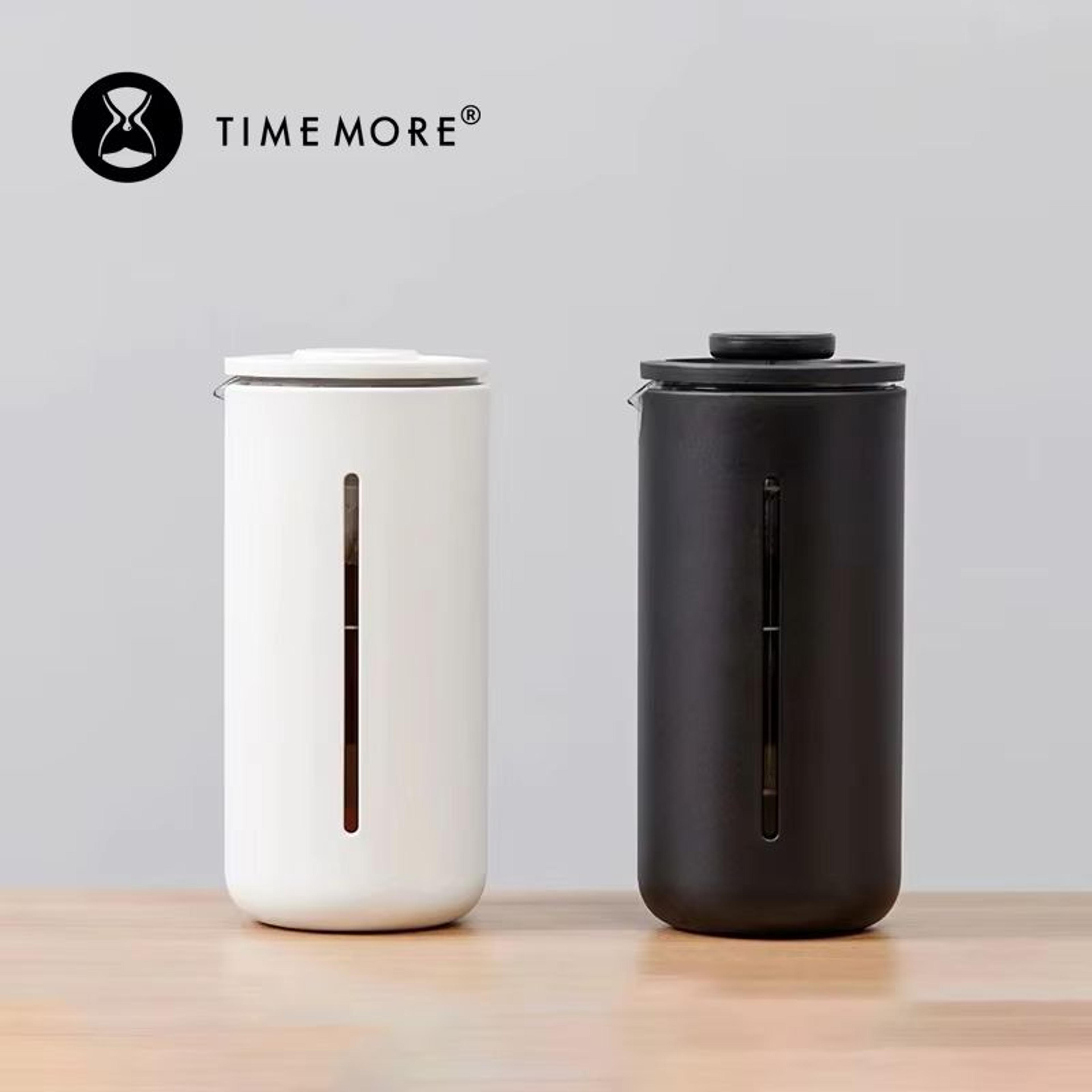 timemore french press coffee maker – 450ml heat-resistant glass coffee and tea press with stainless steel mesh