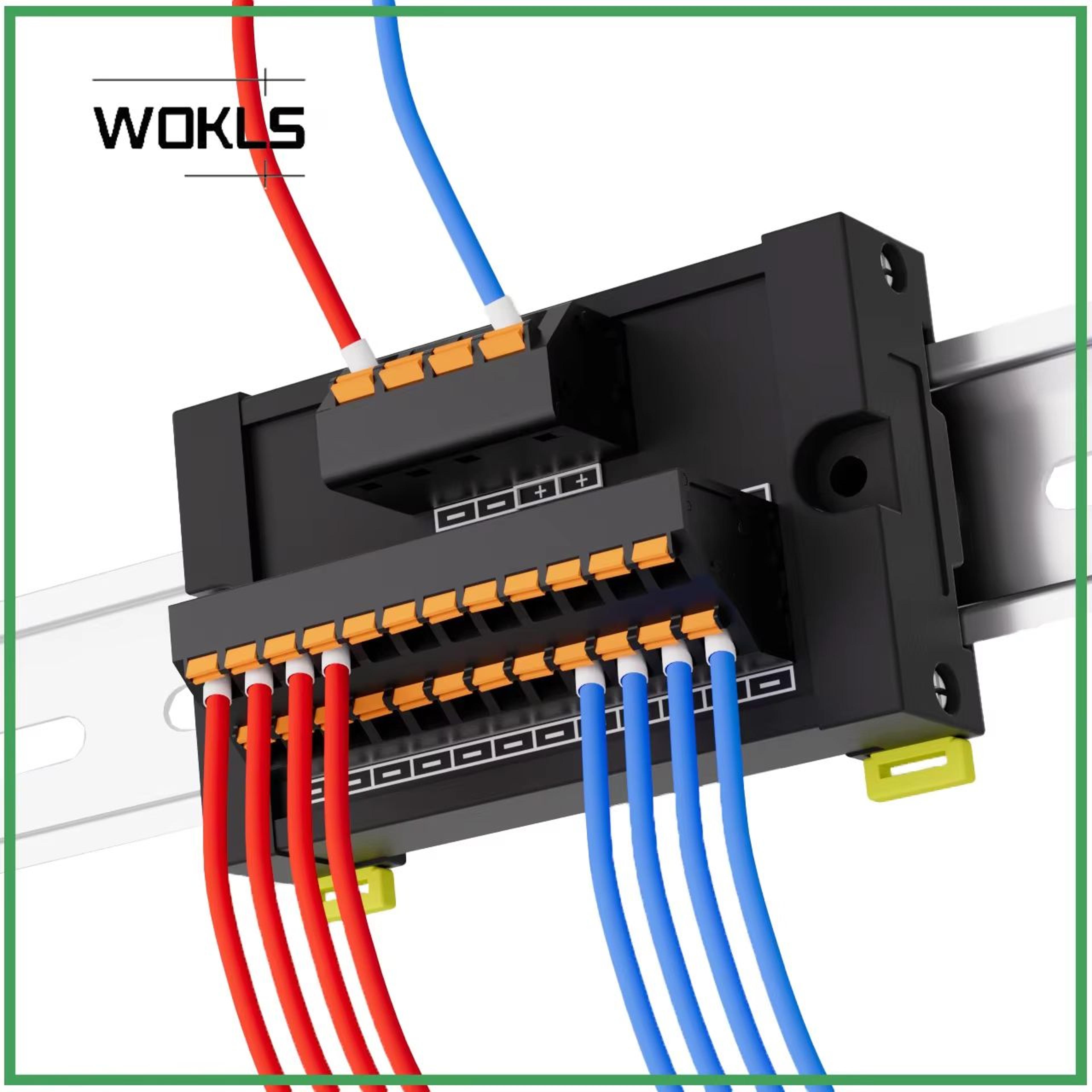 din rail terminal block module – 1-in multi-out spring loaded push-in power splitter for electrical wiring