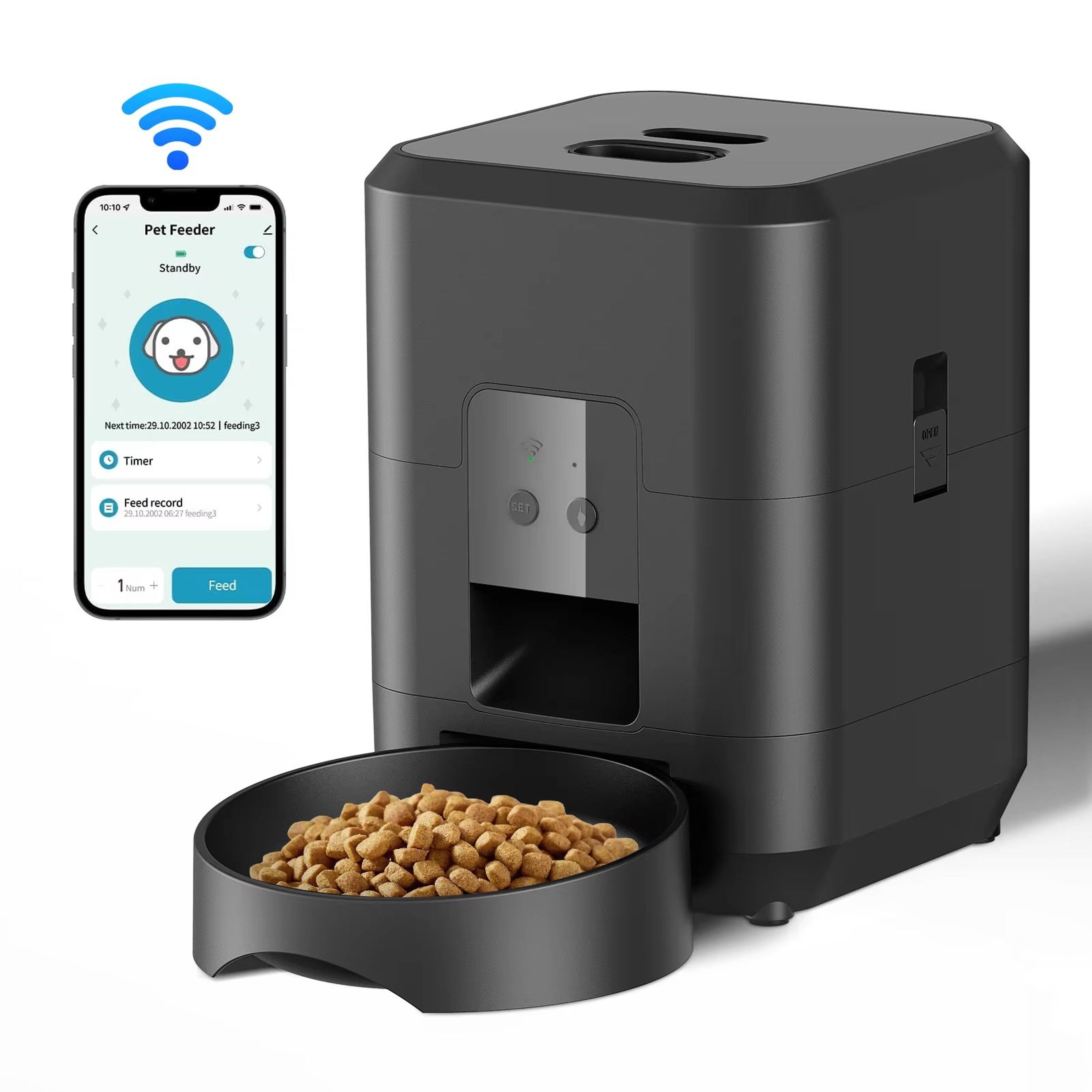 smart automatic pet feeder – timed cat & dog food dispenser