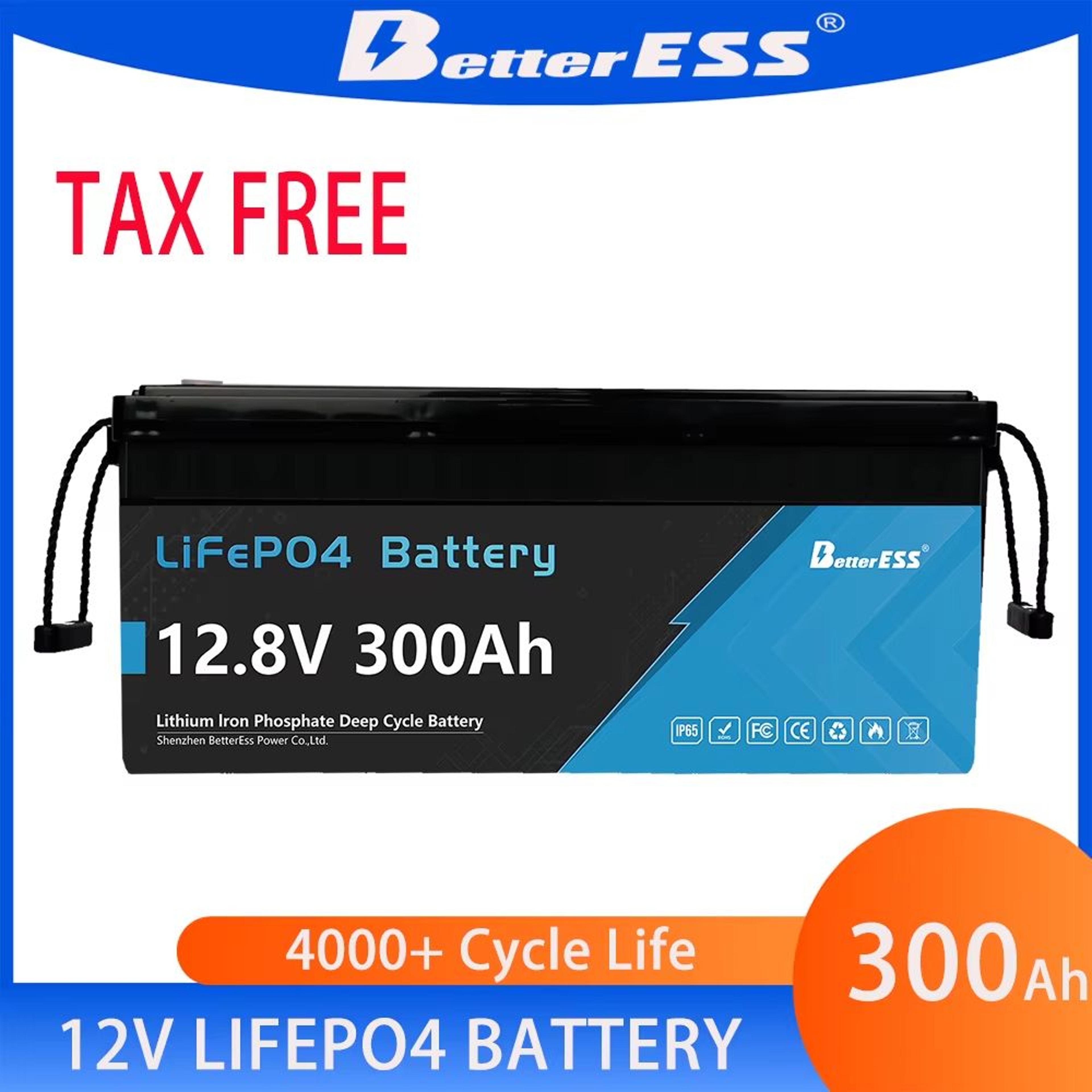 12v 24v lifepo4 battery pack – 100ah 200ah 280ah 300ah lithium iron phosphate with built-in bms for solar, rv, marine, a
