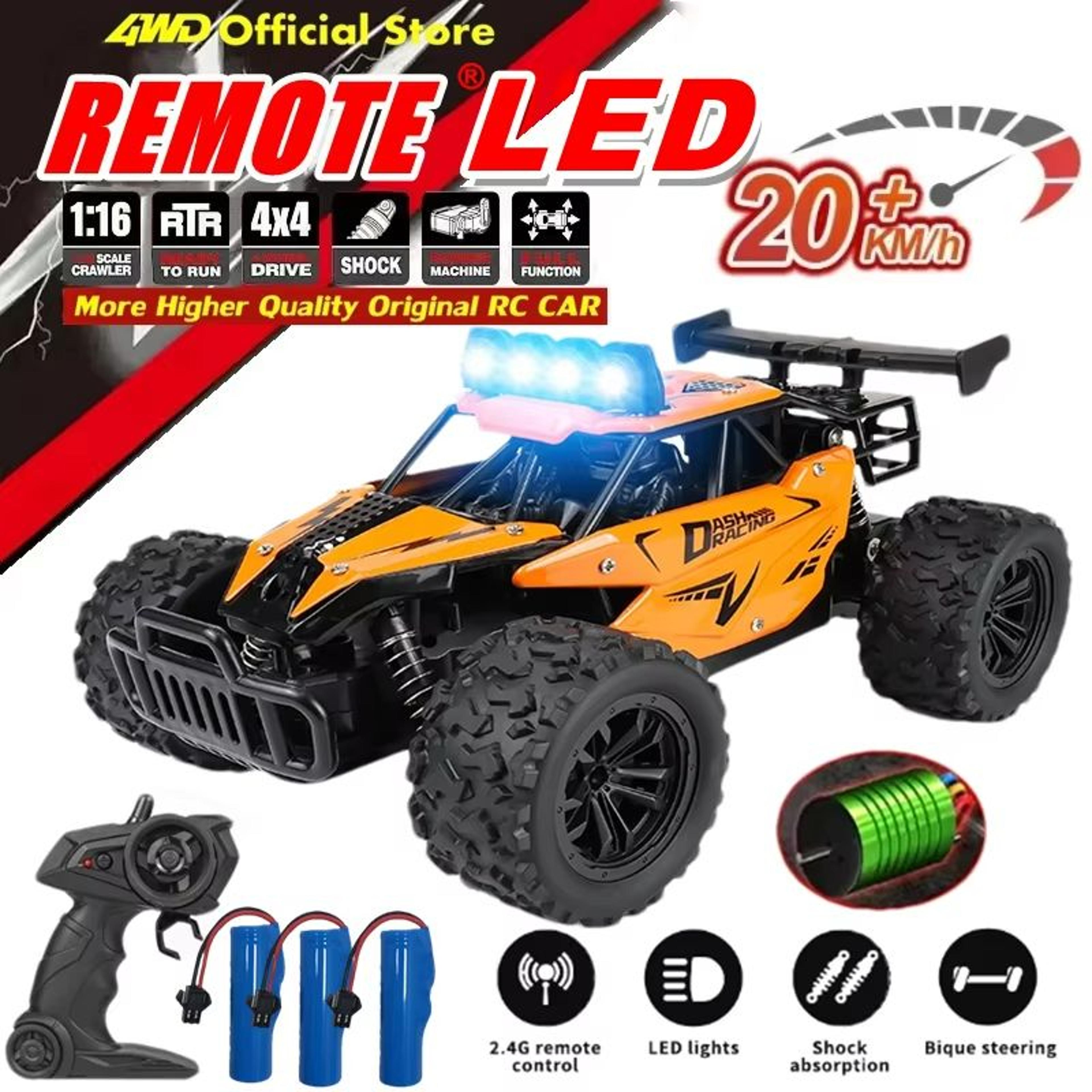 1 is to 16 rc drift racing car – high-speed remote control off-road vehicle with led lights & alloy body