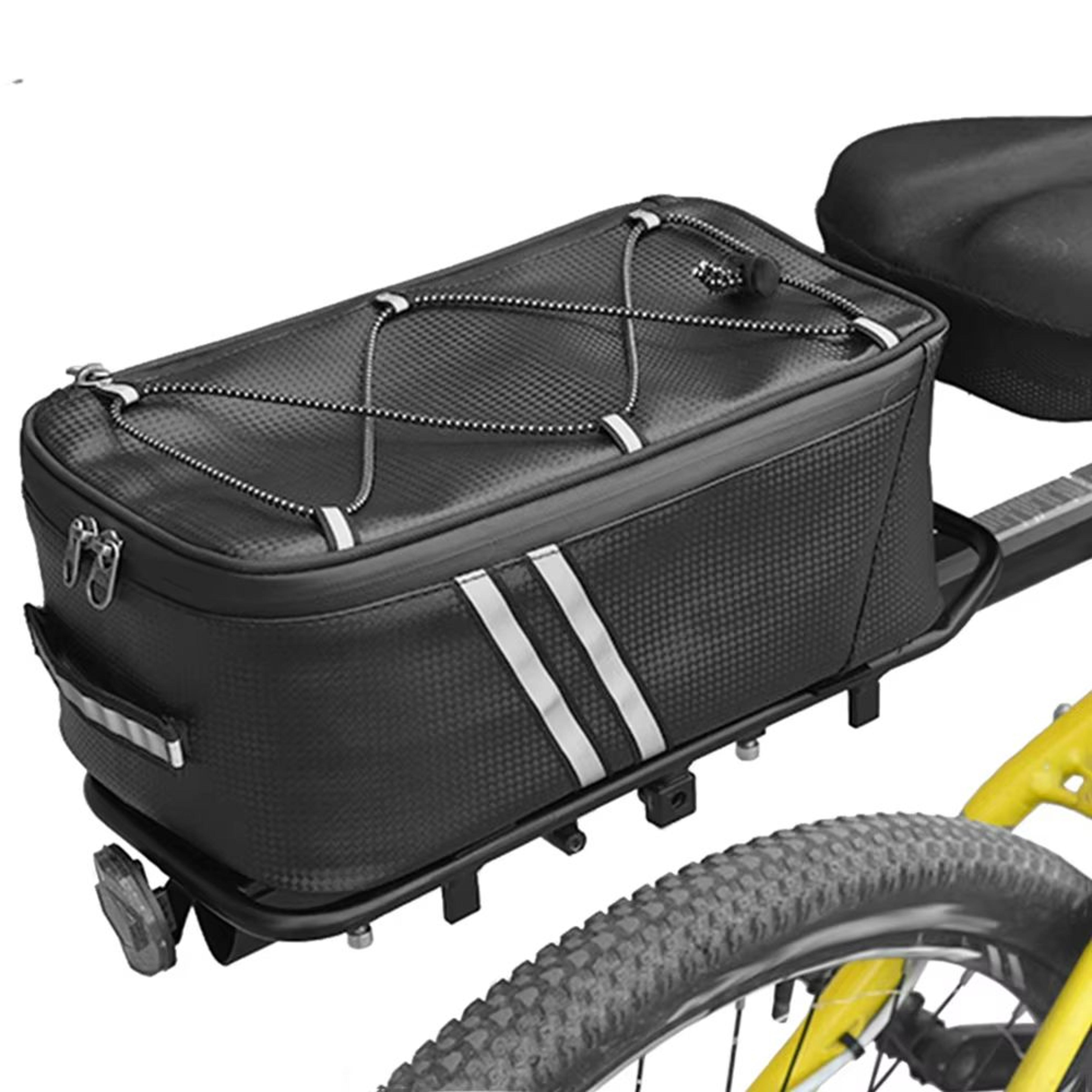 water resistant bike trunk bag – 7l bicycle rear rack bag with waterproof rain cover for cycling & bikepacking