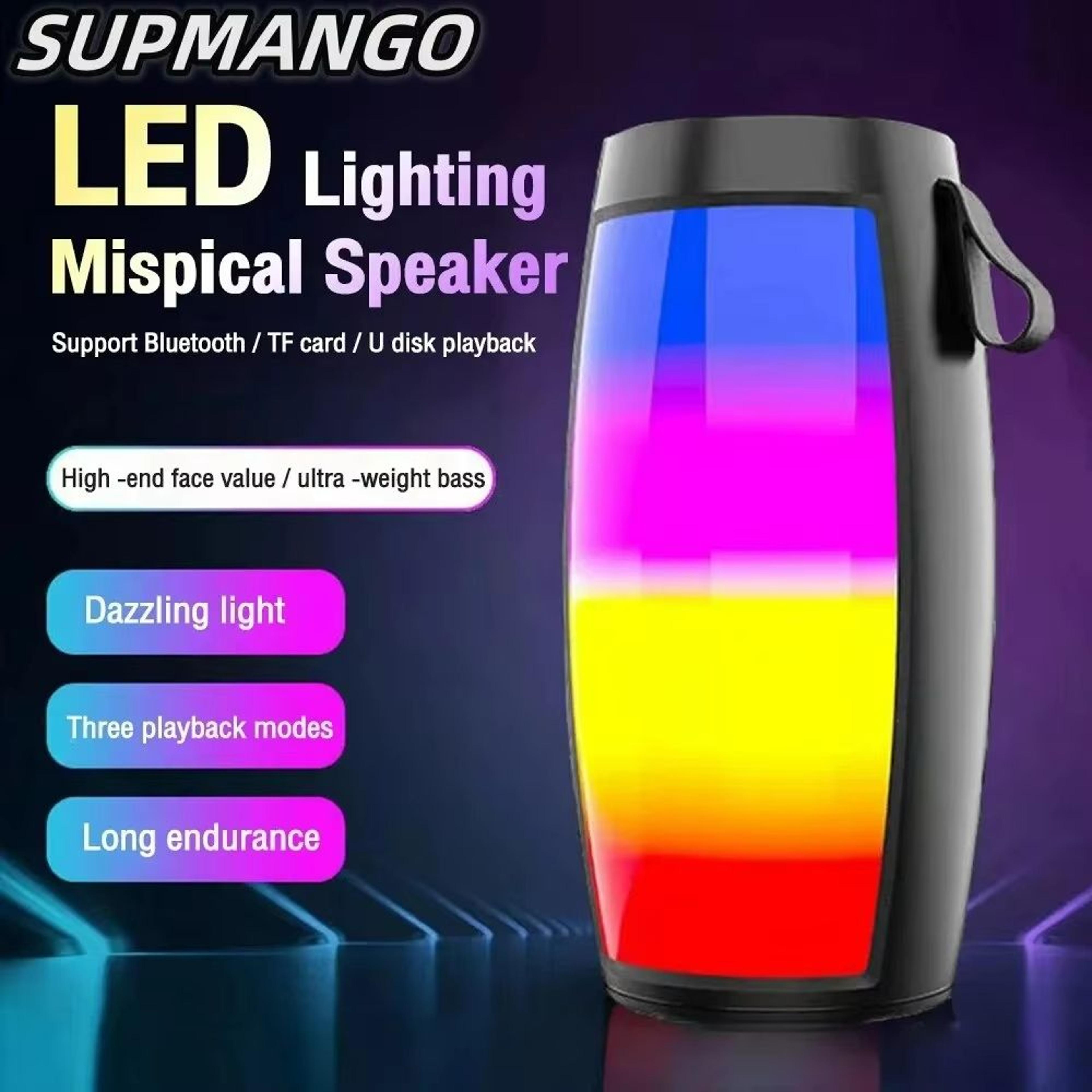 portable bluetooth speaker with subwoofer – wireless led sound system for car, home & outdoor music