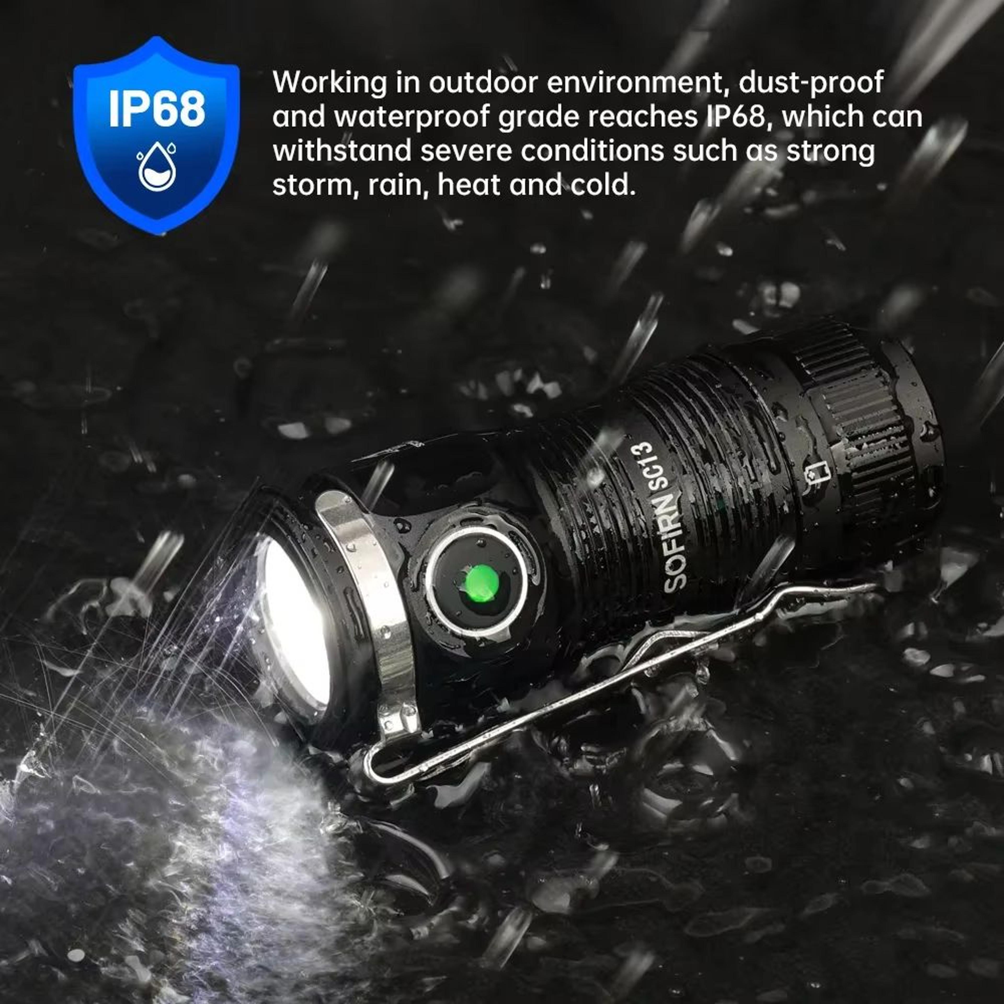 sofirn sc13 mini rechargeable led flashlight – 1300 lumen high cri torch with magnetic base