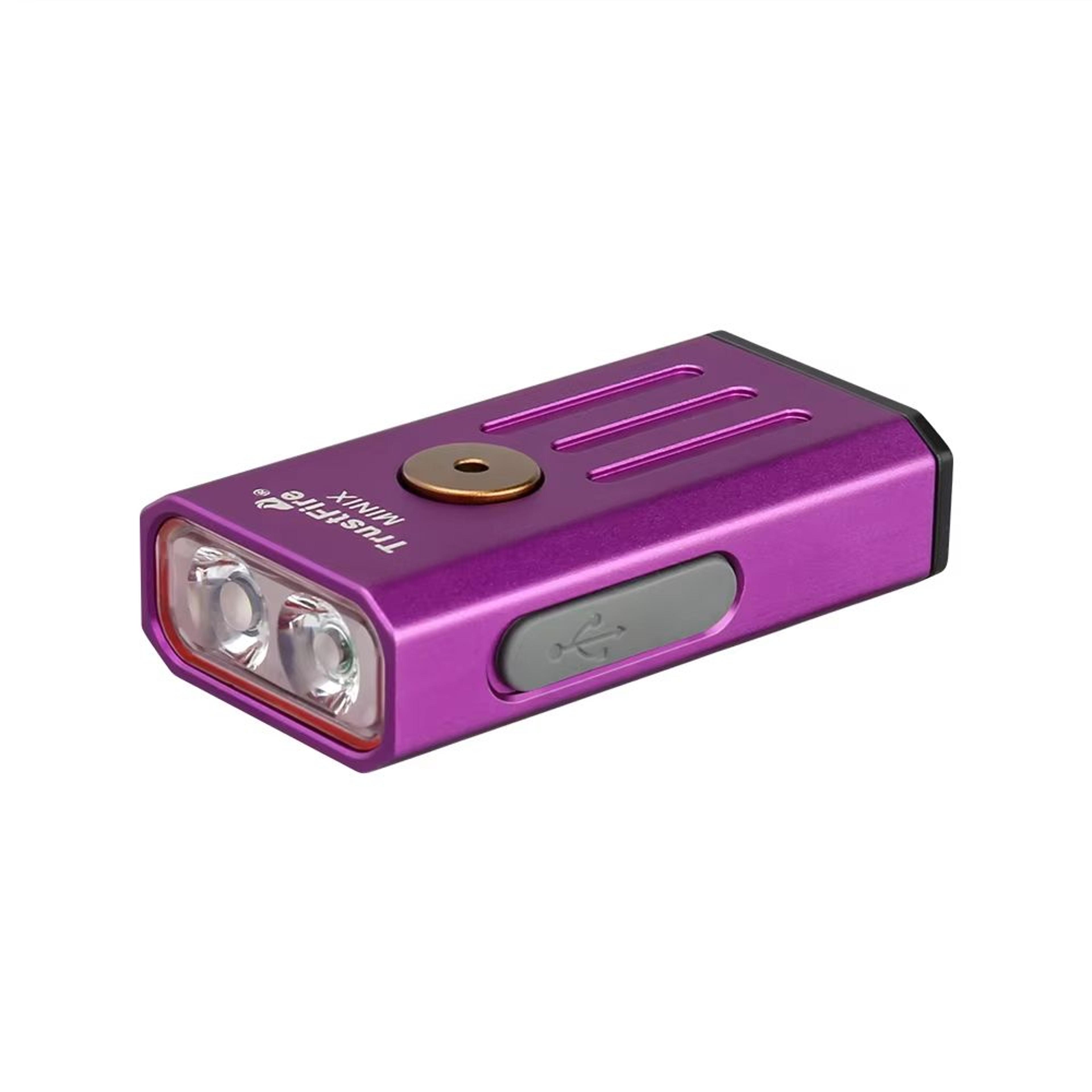 trustfire minix rechargeable keychain flashlight – 320lm edc torch with uv & red light