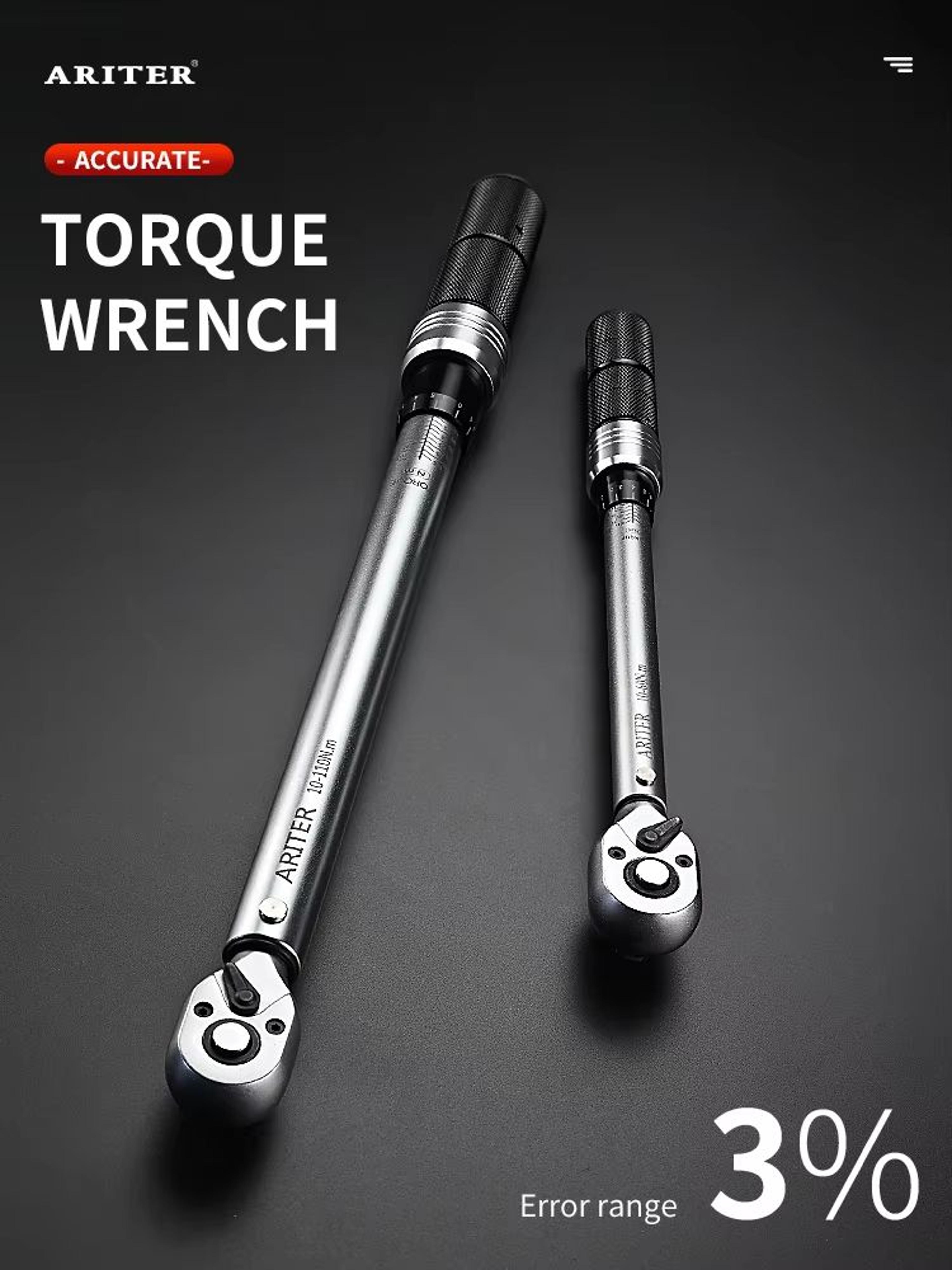 ariter high precision click torque wrench 1/4" 3/8" 1/2" drive | professional 3% accuracy for bicycle & car repair